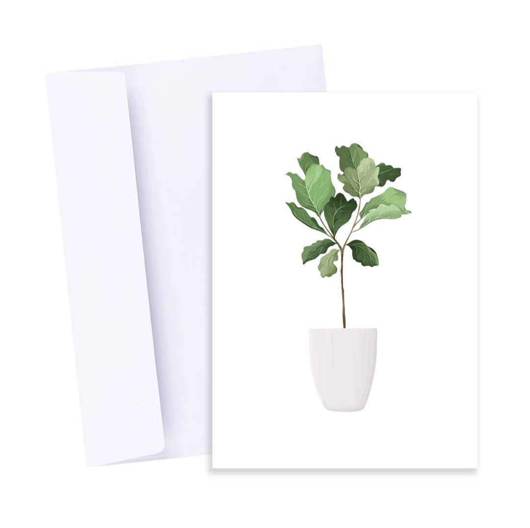 Fiddle Leaf Fig Plant Blank Greeting Card