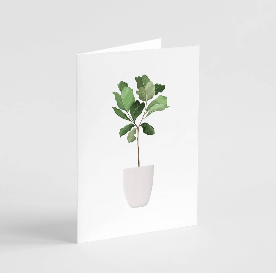 Fiddle Leaf Fig Plant Blank Greeting Card