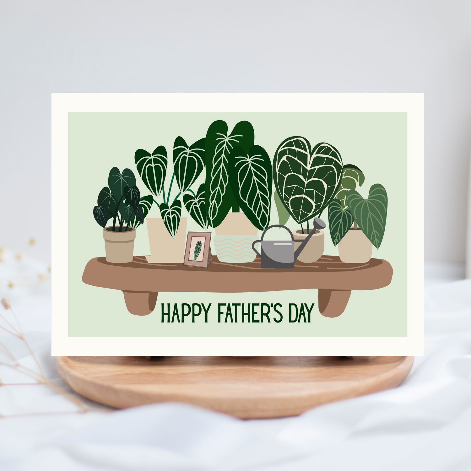Anthurium Plant Shelf Father's Day Greeting Card