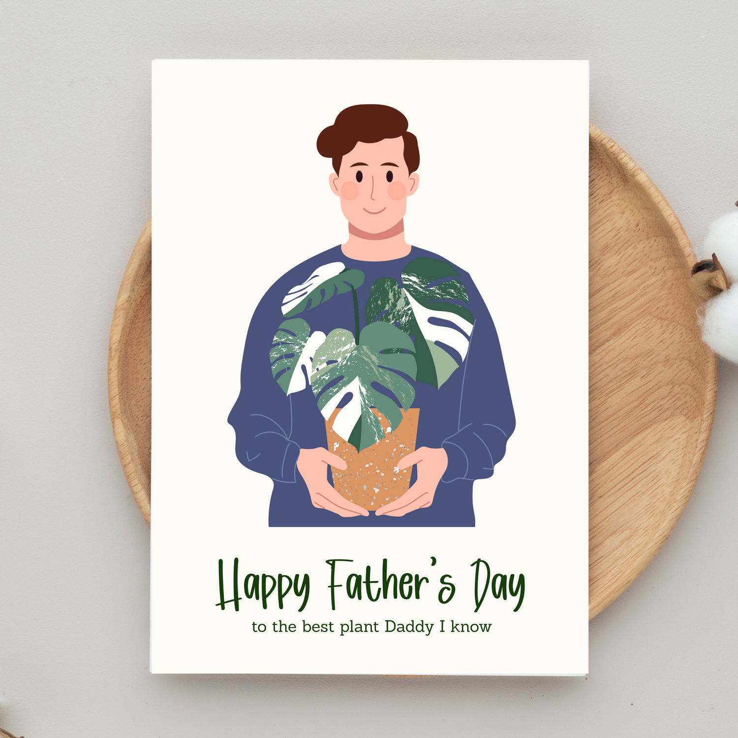 The best plant daddy I Know Monstera Albo Father's Day Greeting Card