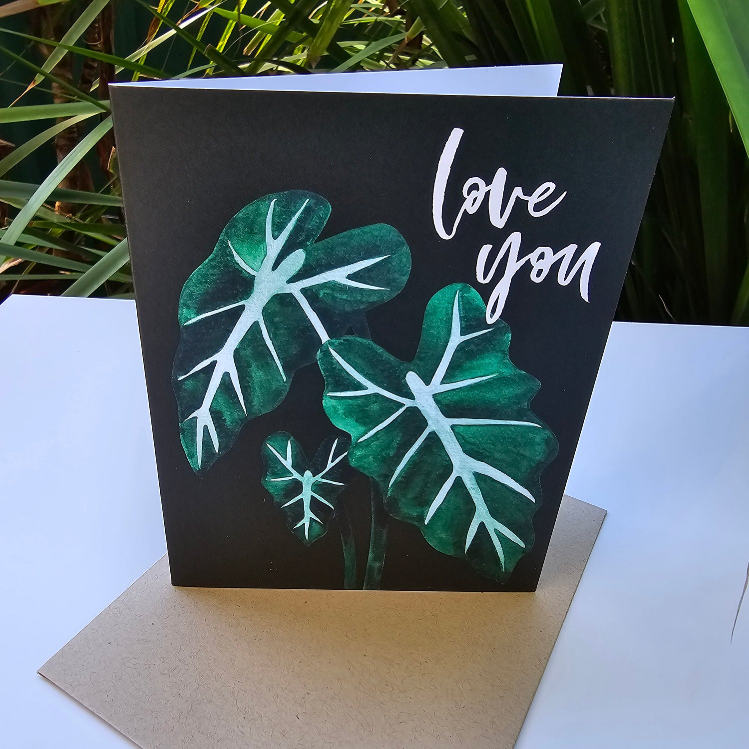 Alocasia 'Love You' houseplant Greeting Card