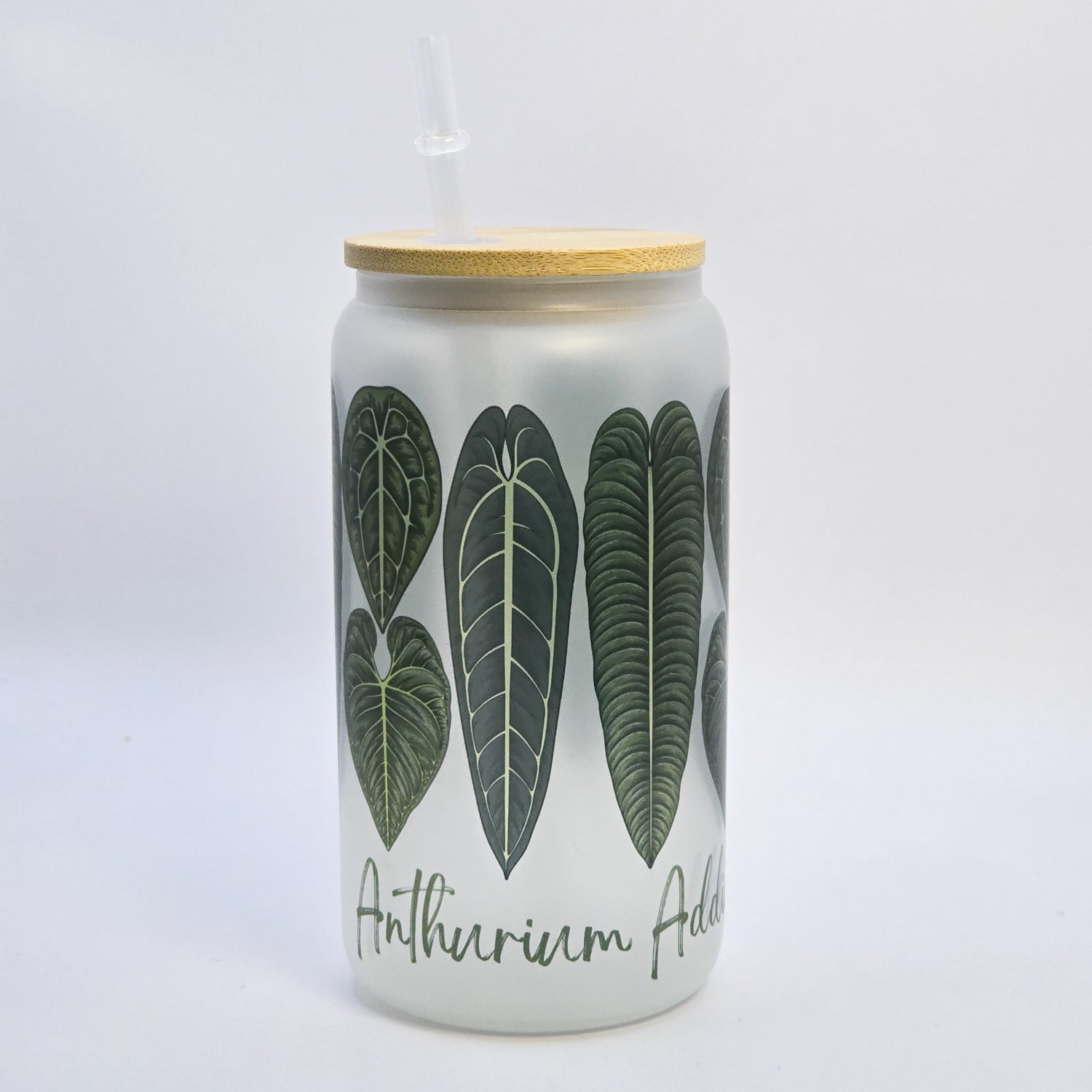 Anthurium Addict 16oz Frosted Glass Houseplant Tumbler