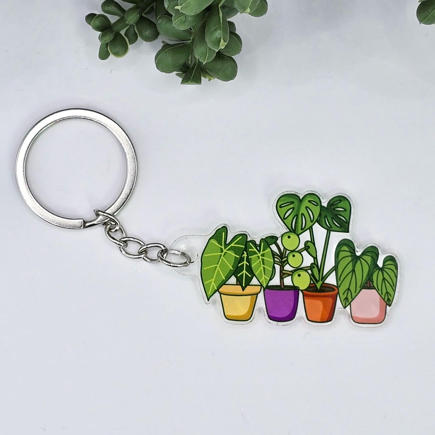 My Plantasy Briggt potted houseplants acrylic keyring