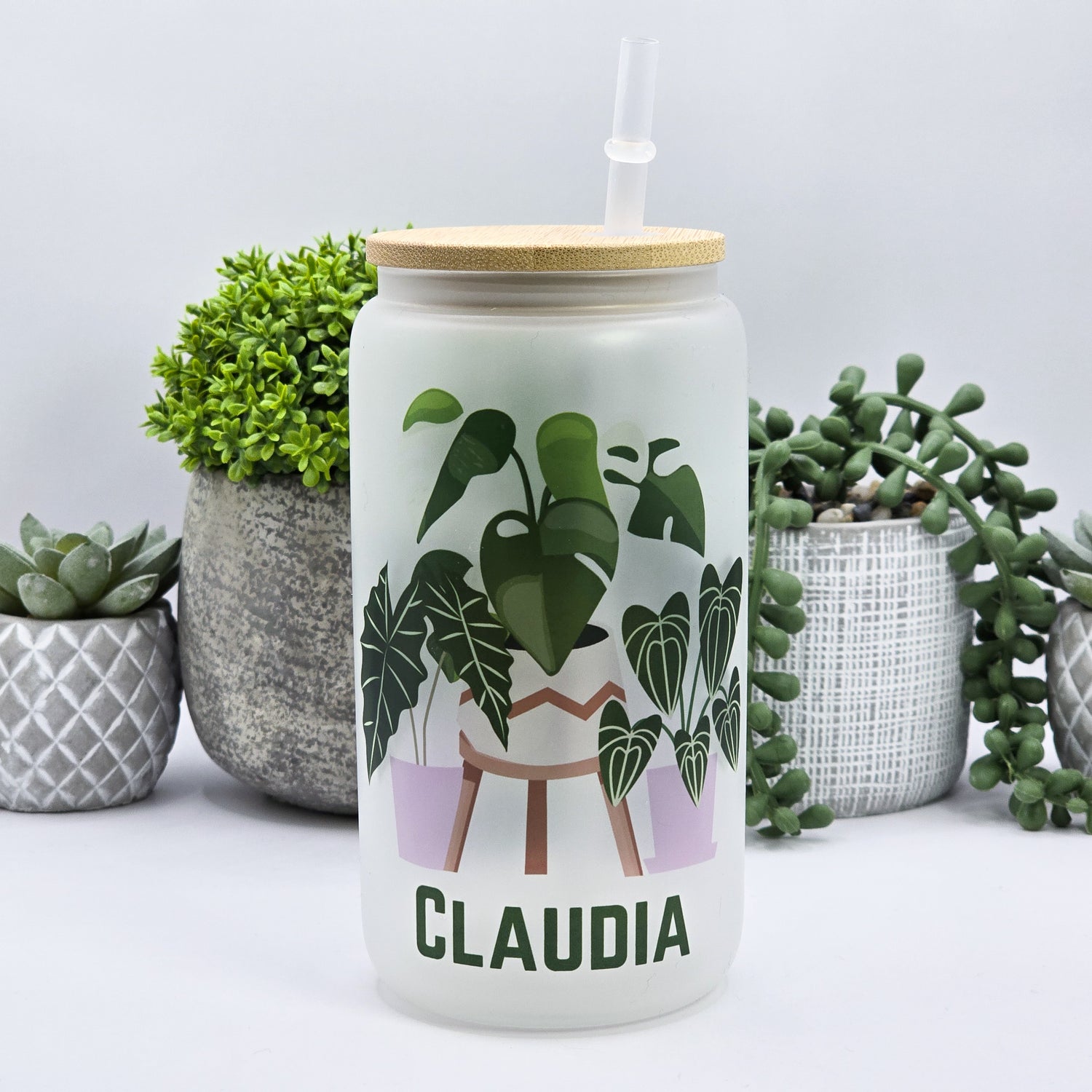 Personalised Rare Houseplant 16oz|12oz Frosted Glass Tumbler