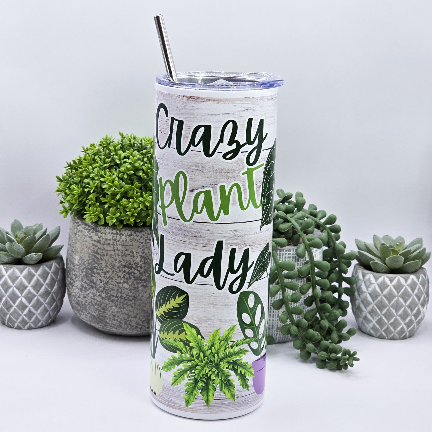 12oz/20oz Crazy Plant Lady Insulated Stainless Steel Houseplants Tumbler