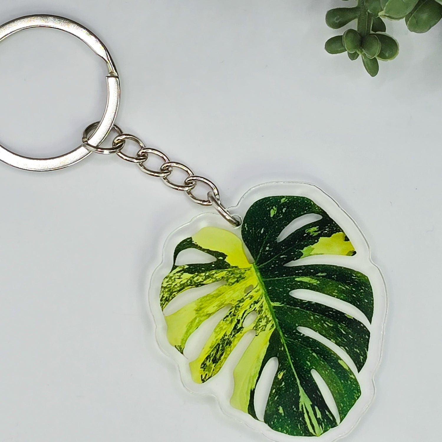 Monstera Thai Constilation Acrylic Houseplant Keyring