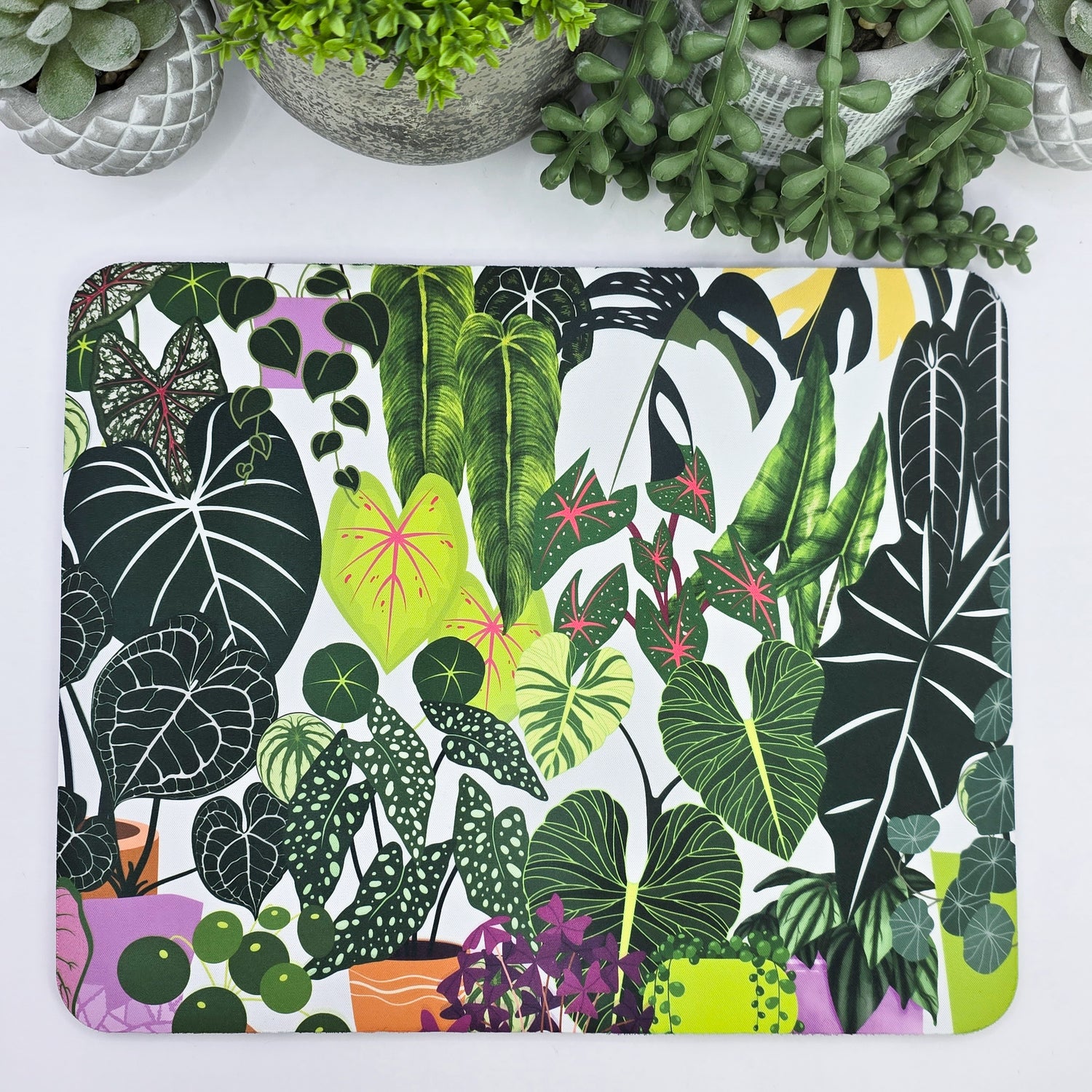 My plantasy designed jungle houseplants mousepad by my plantasy