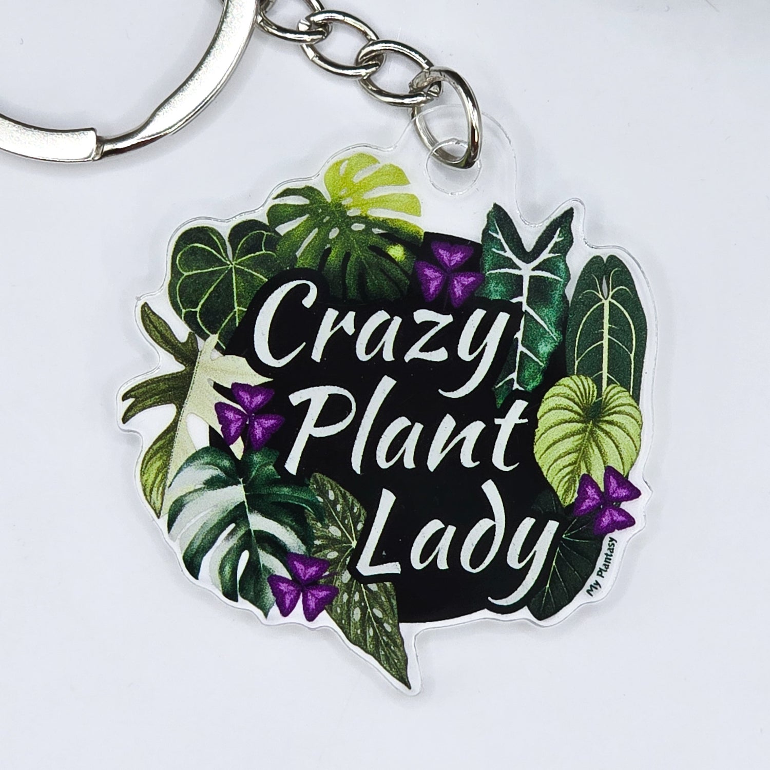 Crazy Plant Lady Houseplants Acrylic Keyring by Plantasy