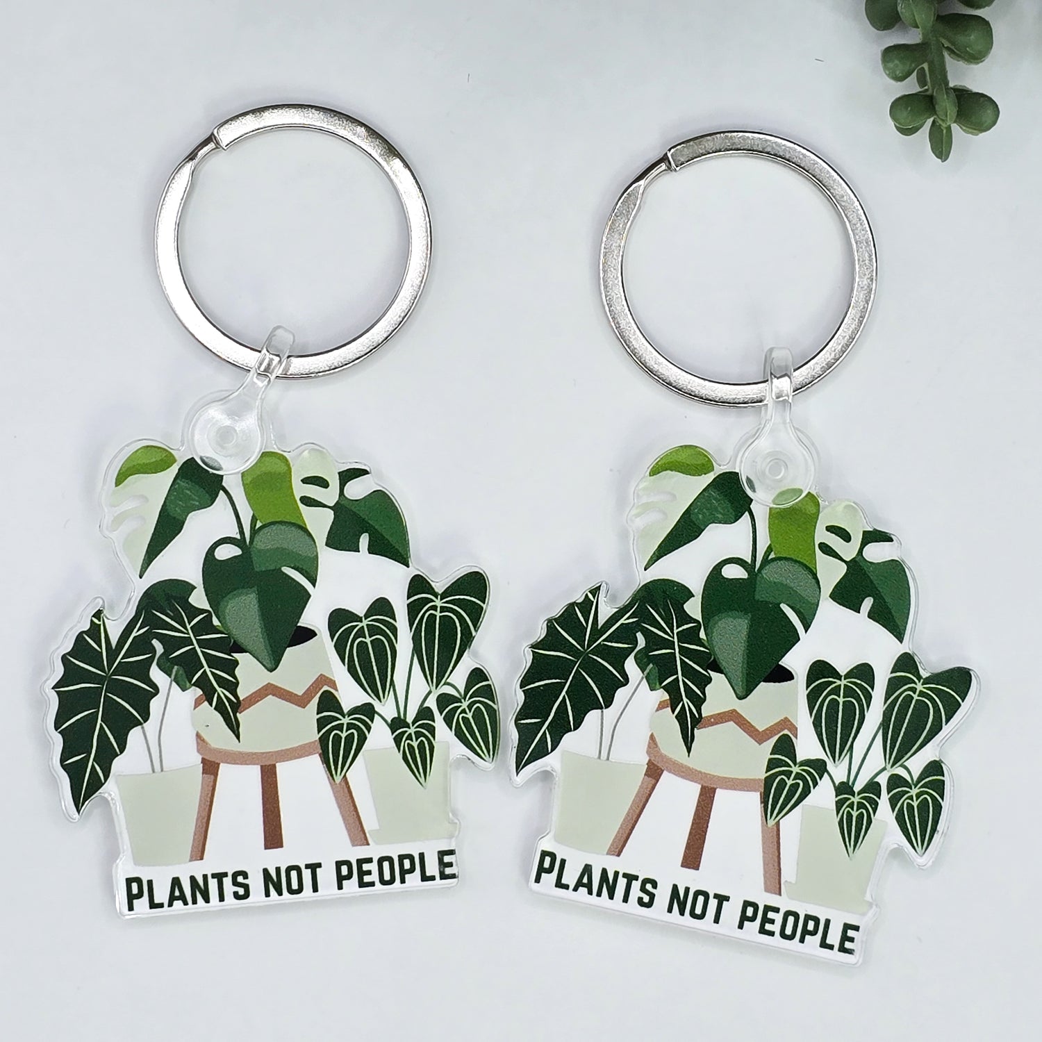 Plants Not People Houseplants Acrylic Keyring by My Plantasy