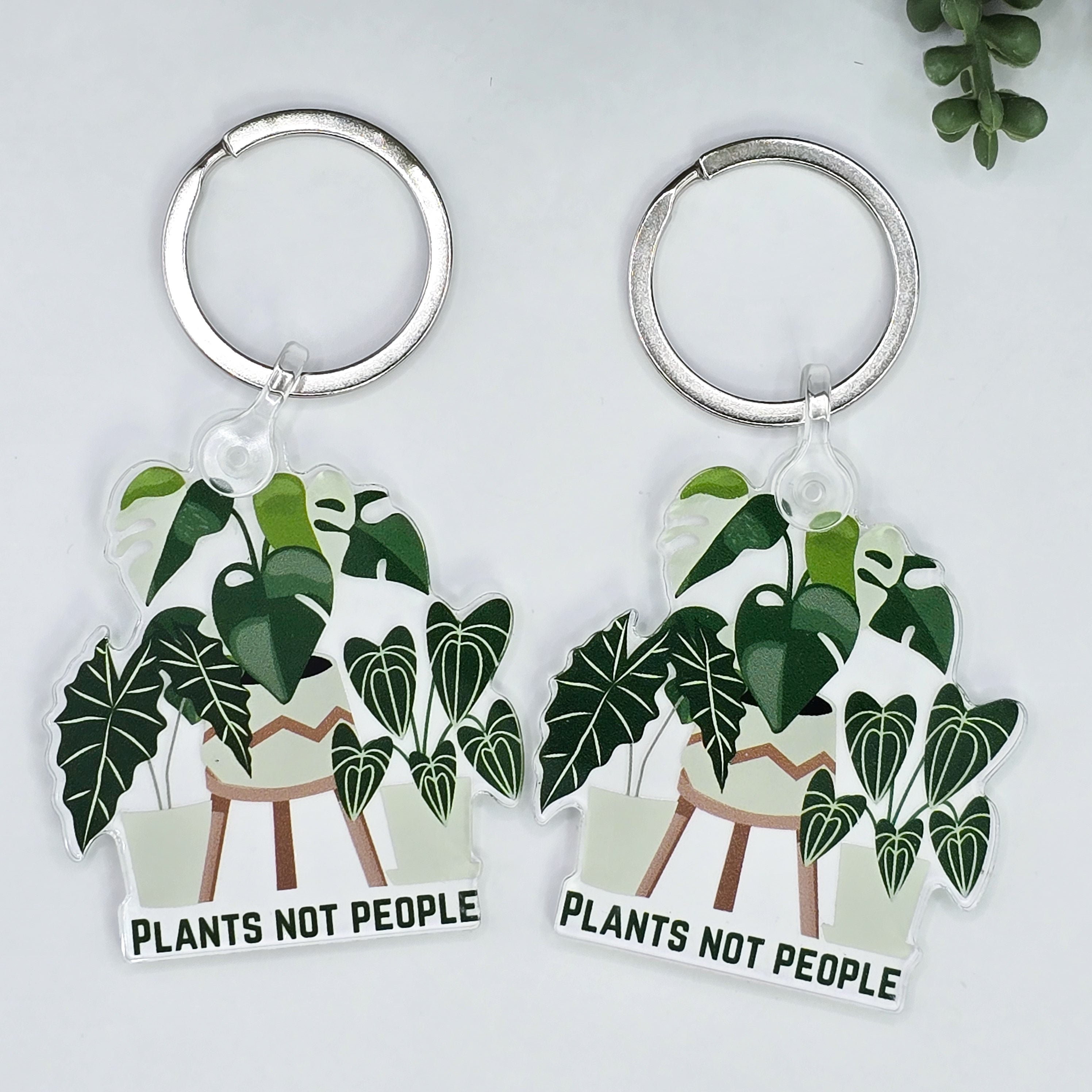 Plants Not People Houseplants Acrylic Keyring by My Plantasy
