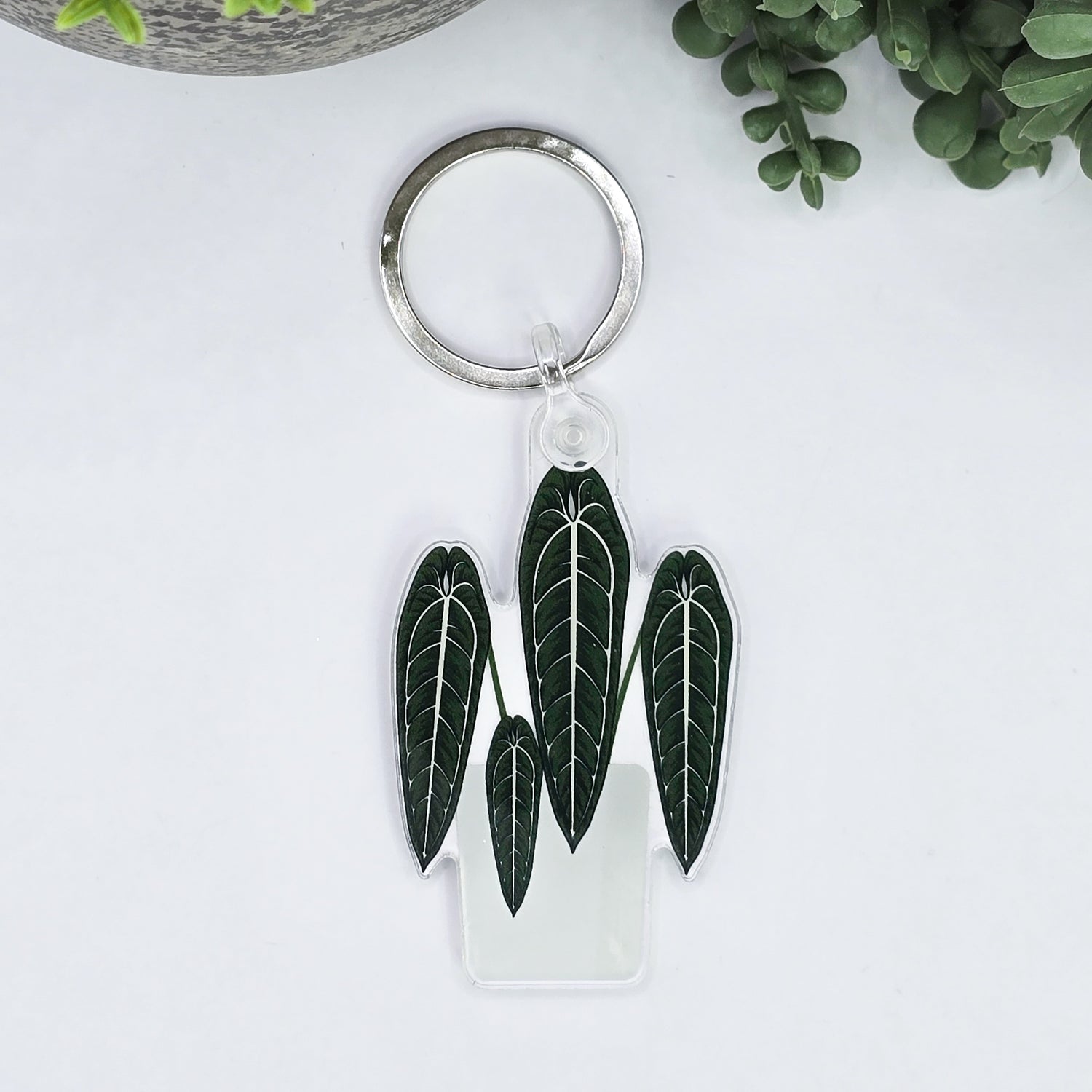 Anthurium Warocqueanum Acrylic Houseplant Keyring by My Plantasy