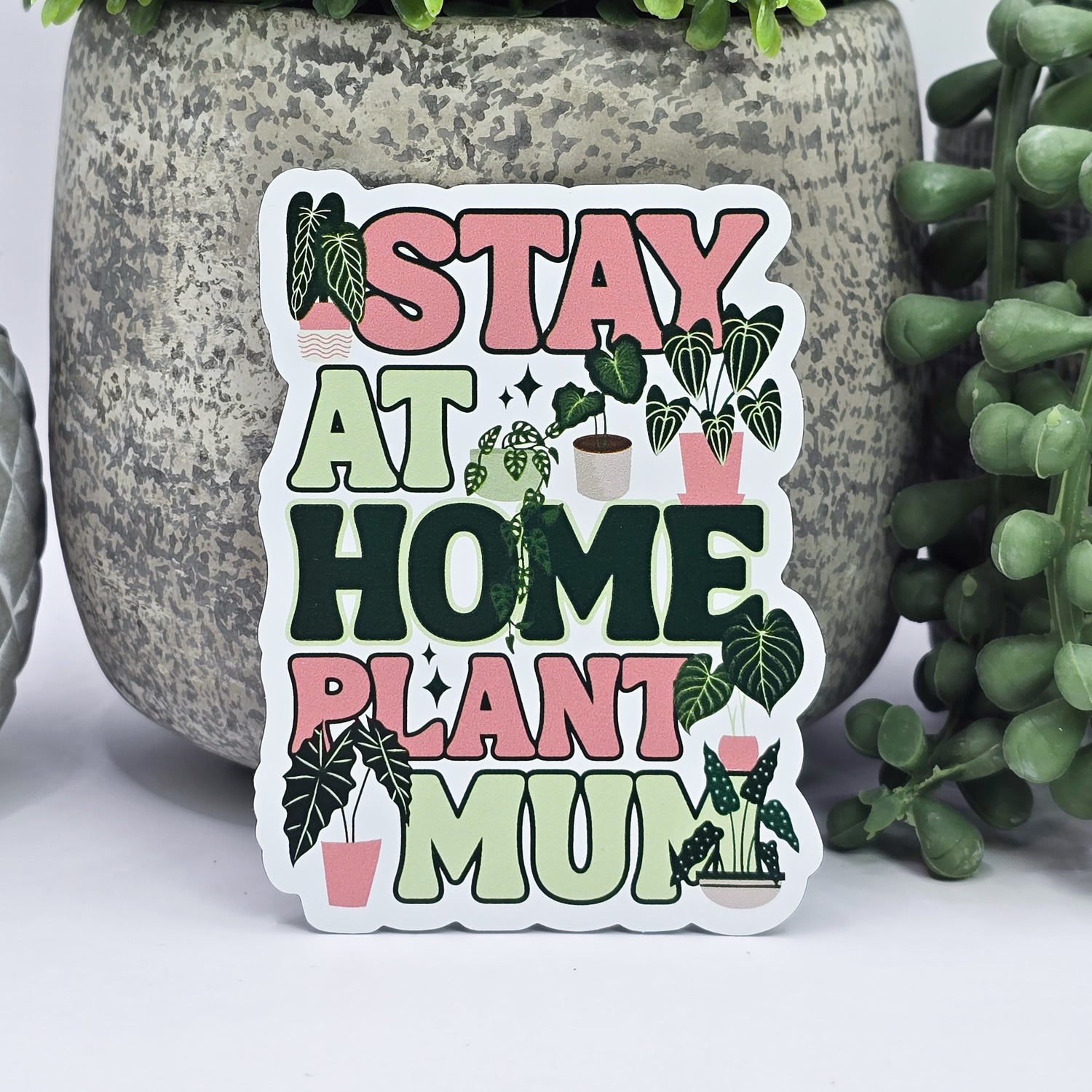Stay At Home Plant Mum Houseplants Refrigerator Magnet