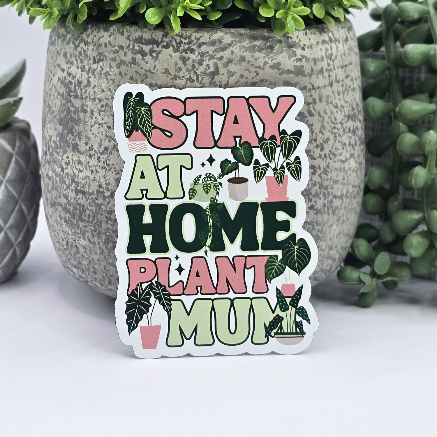 Stay At Home Plant Mum Houseplants Refrigerator Magnet