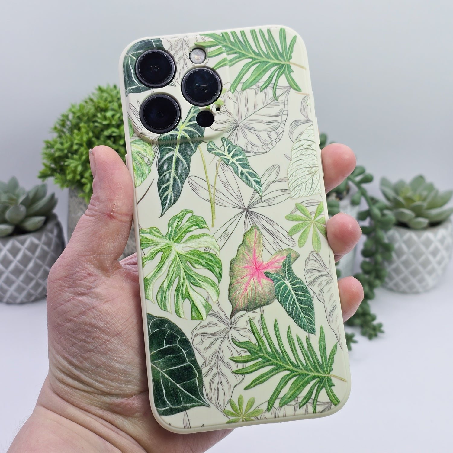 IPHONE 15/16|Plus|Pro|Pro-max| Indoor Houseplants  Mobile Phone Case/holder BEIGE or CLEAR