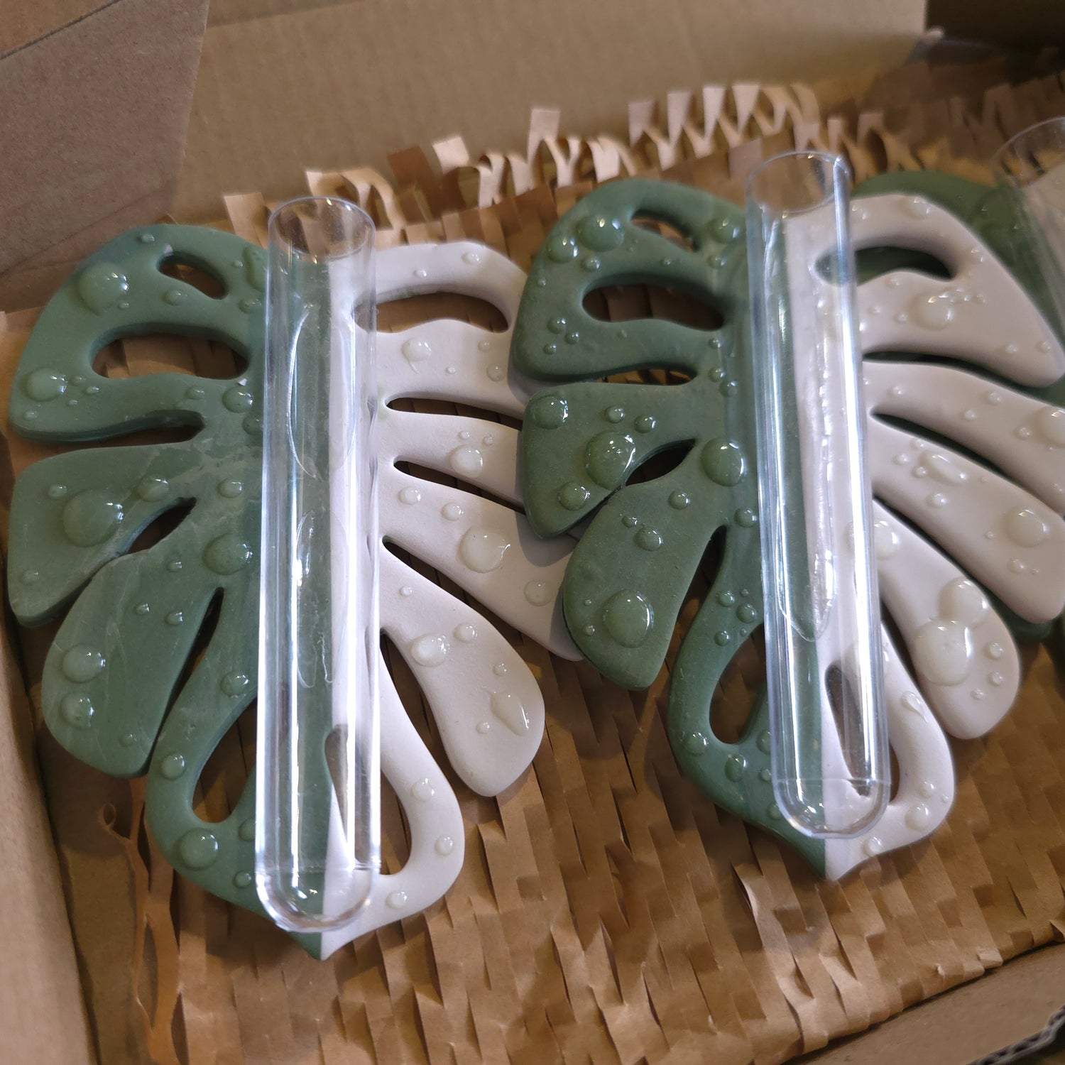 Monstera Variegated Polymer Clay Magnetic Fridge Propagation Vase