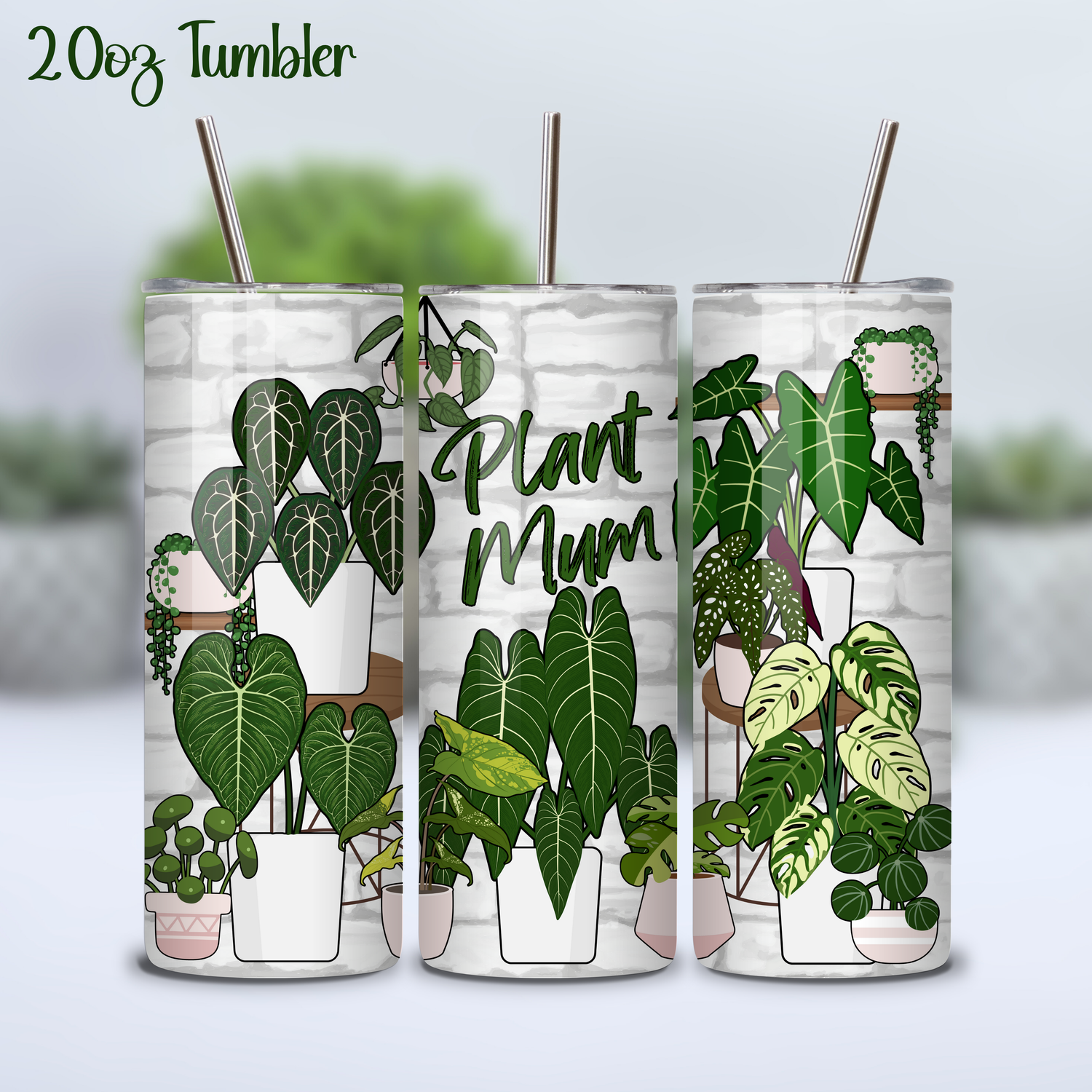 20oz Rare Plants Slogan Insulated Stainless Steel Houseplants Tumbler, 4x Slogans to choose from