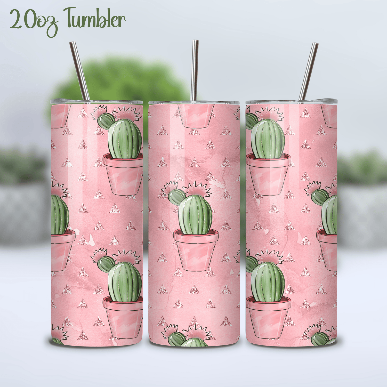 Sweet Cactus Pink 20oz Insulated Stainless Steel Tumbler