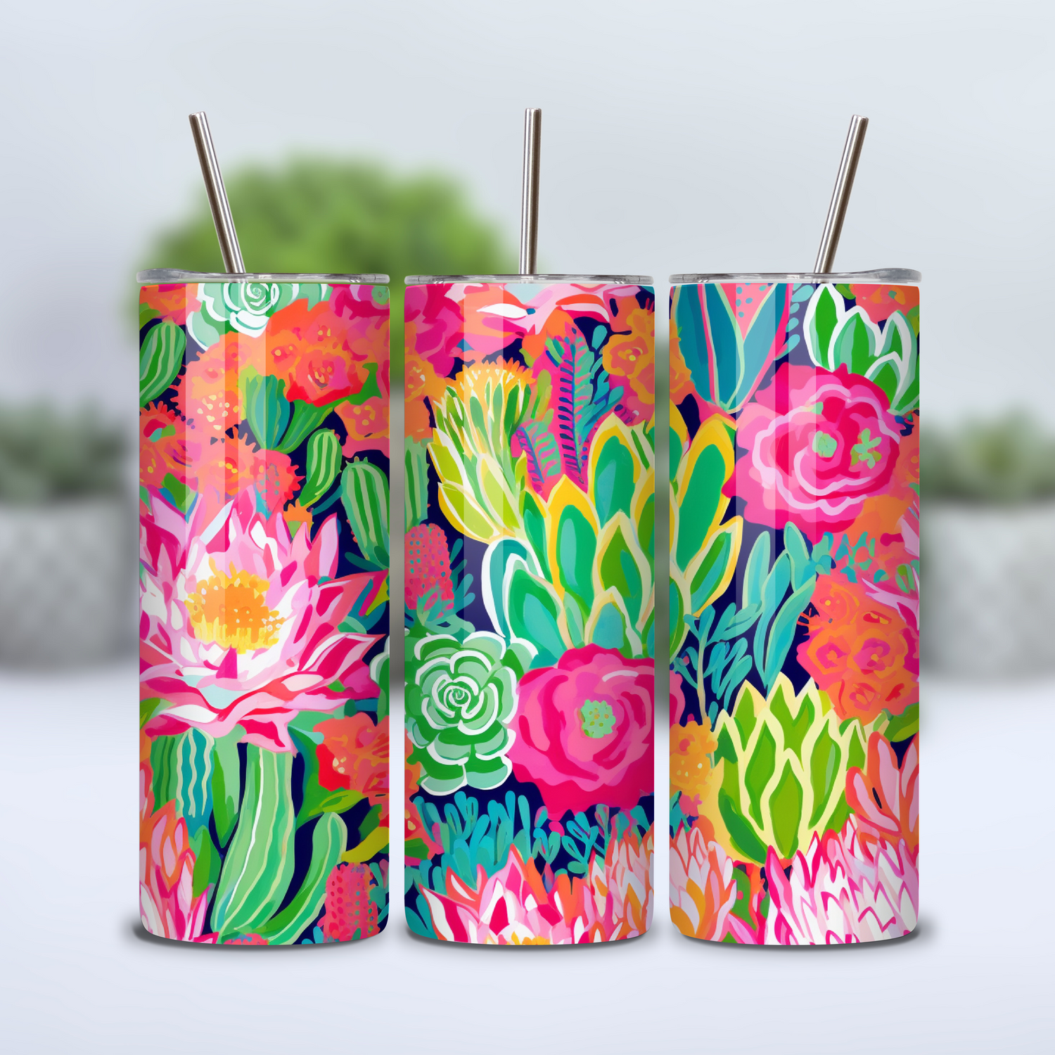 Bright & Beautiful Succulent & Cacti 20oz Stainless Steel Tumbler - 8 Designs to choose from