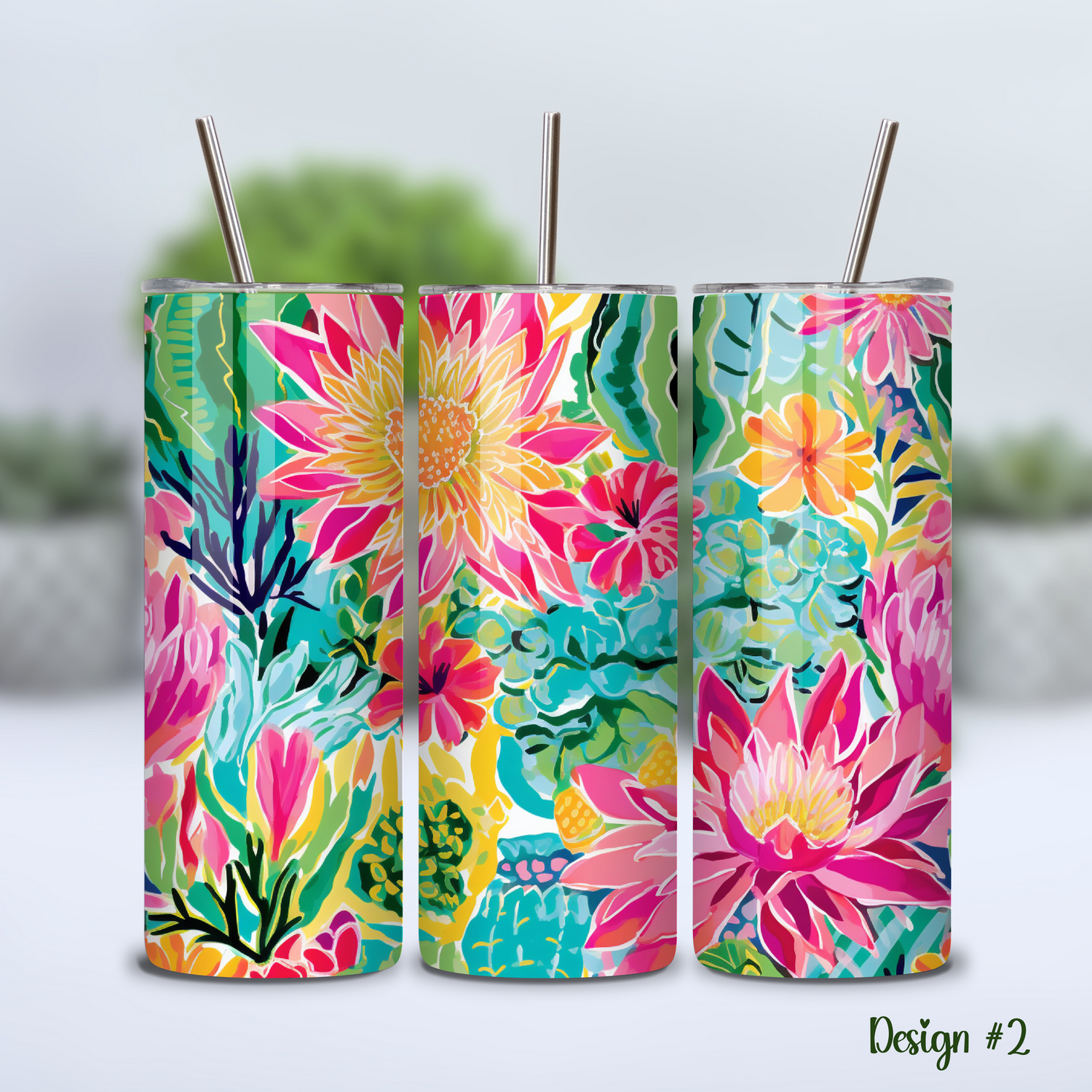 Bright & Beautiful Succulent & Cacti 20oz Stainless Steel Tumbler - 8 Designs to choose from