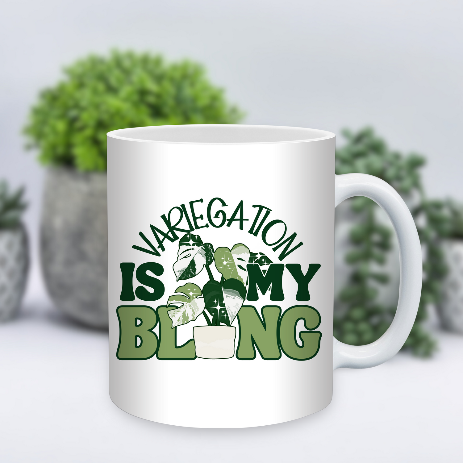Variegation Is My Bling Monstera 11oz Ceramic Houseplants Mug