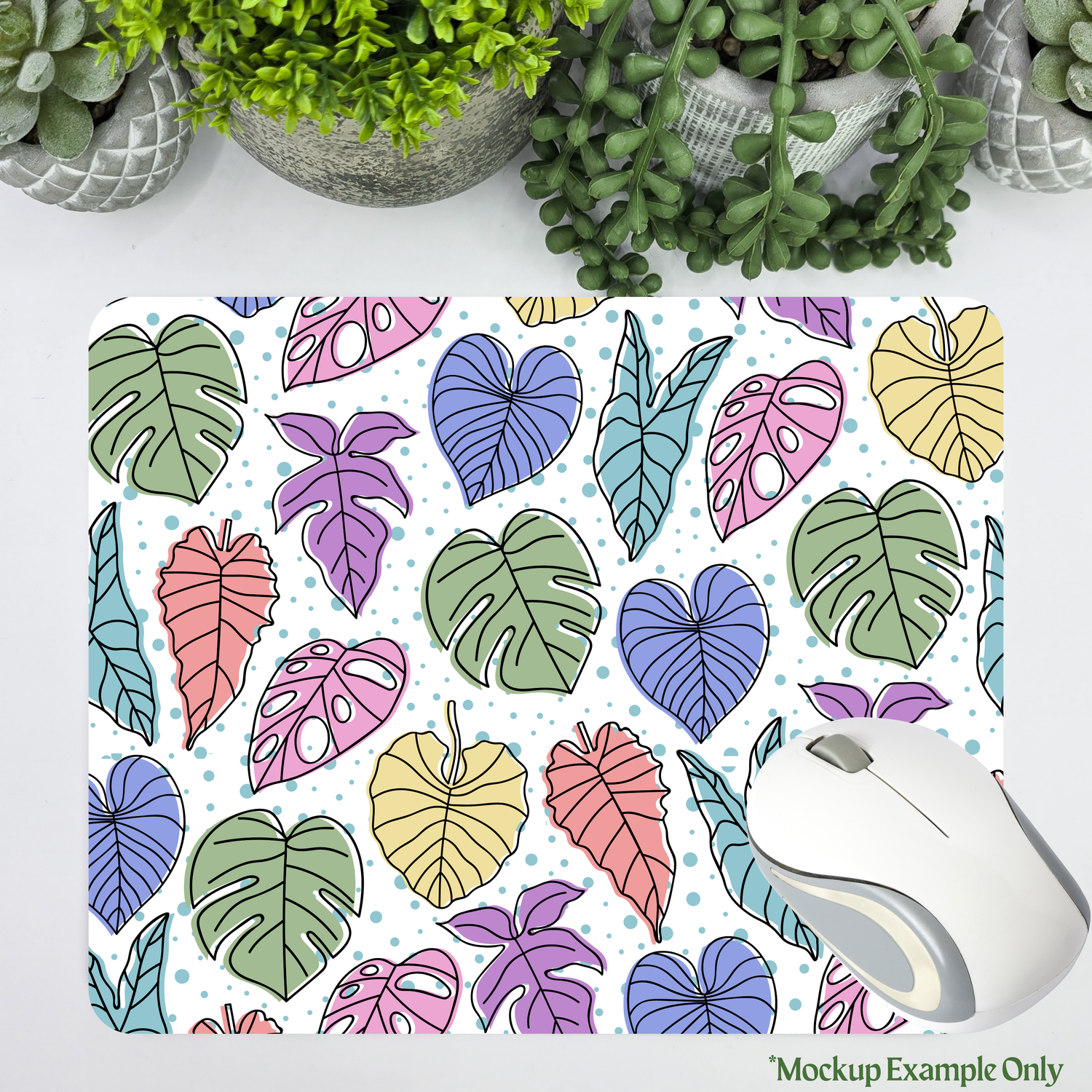 Fairy Floss Foliage Houseplants Computer Mousepad / Mouse Mat