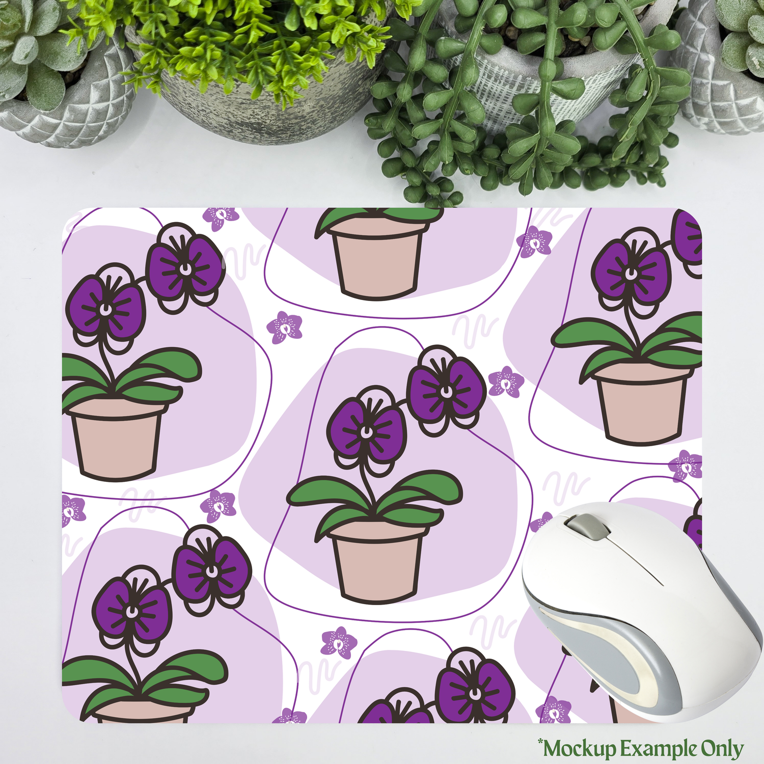 Orchid Obsession Houseplant  Computer Mousepad / Mouse Mat 3x colours to choose from