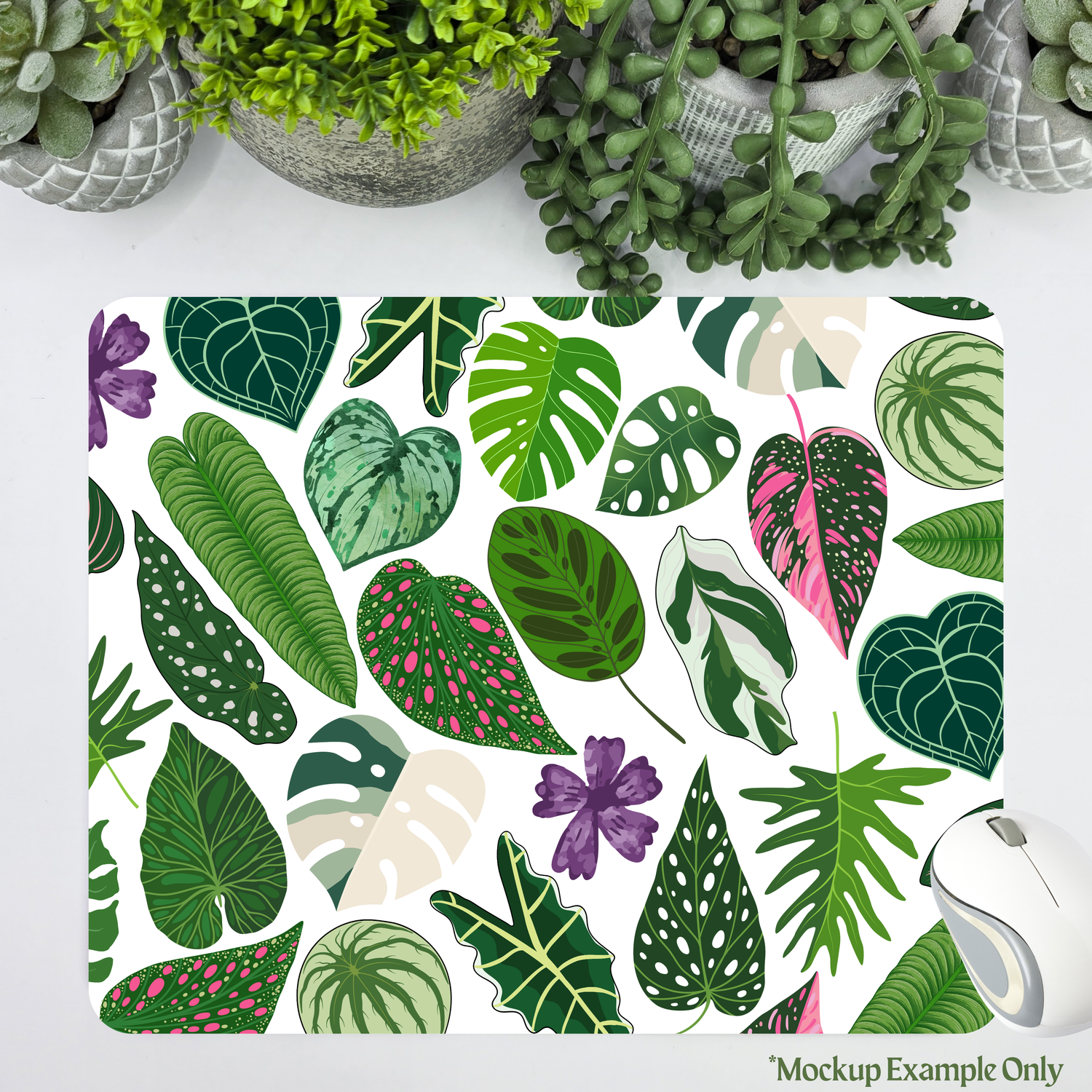 Aroid Confetti rare leaves Houseplant Computer Mousepad / Mouse Mat