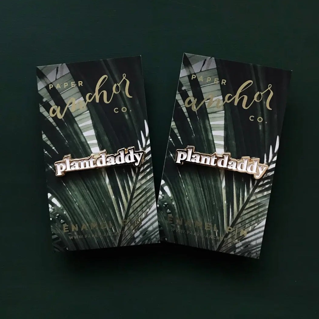 Plant Daddy 18k Gold Plated Enamel Lapel Pin