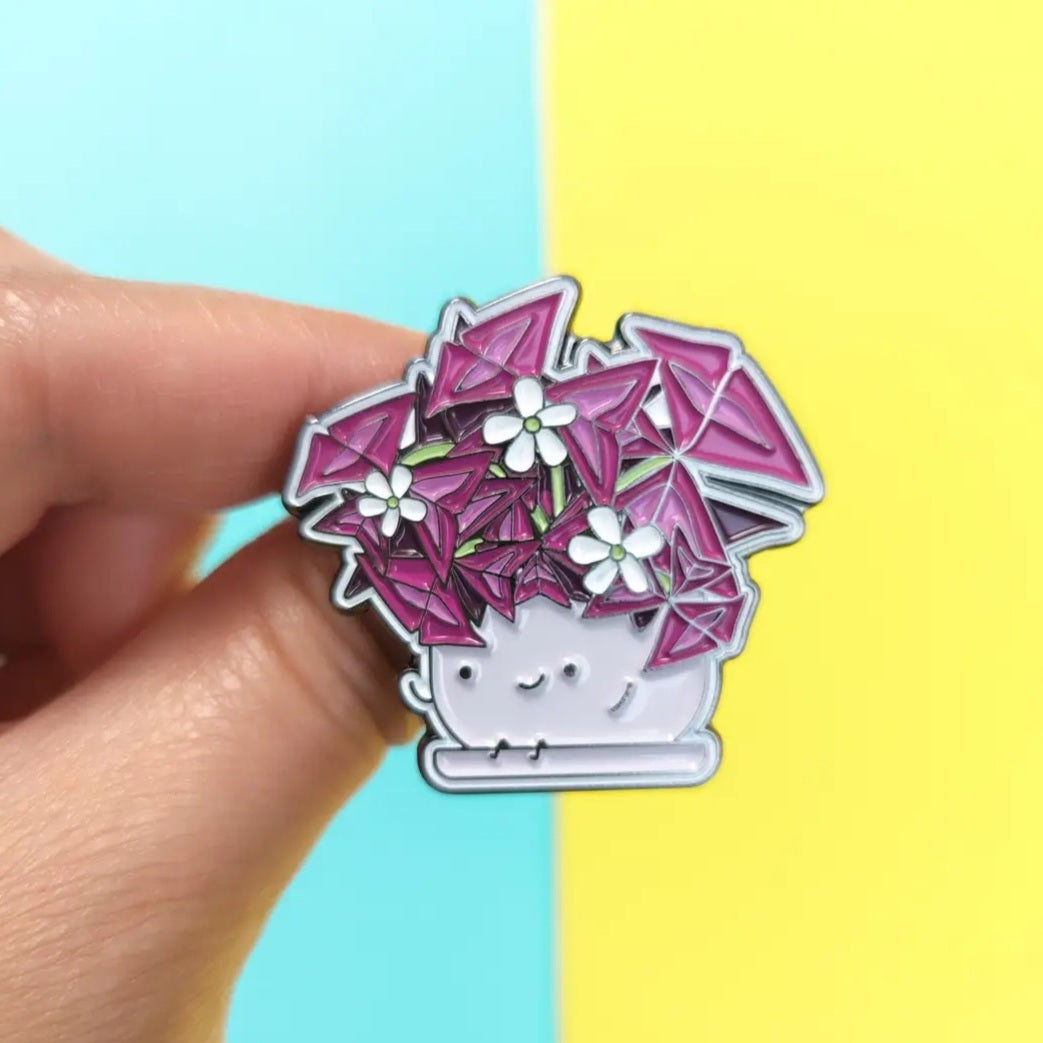 My plantasy / Home by Faith Purple Oxalis  Enamel Lapel pin