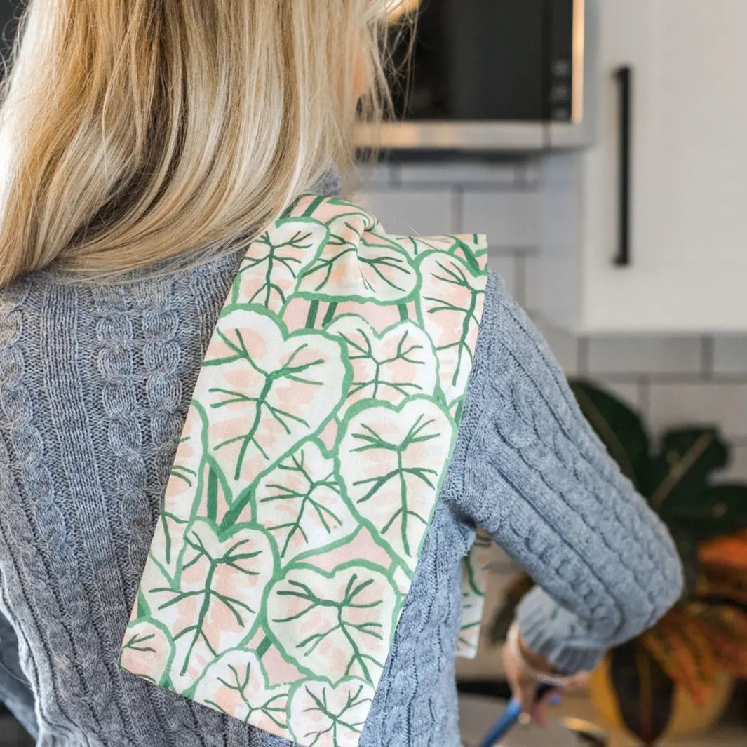 Marie Moir Caladium Leaves 100% Cotton Kitchen Tea Towel