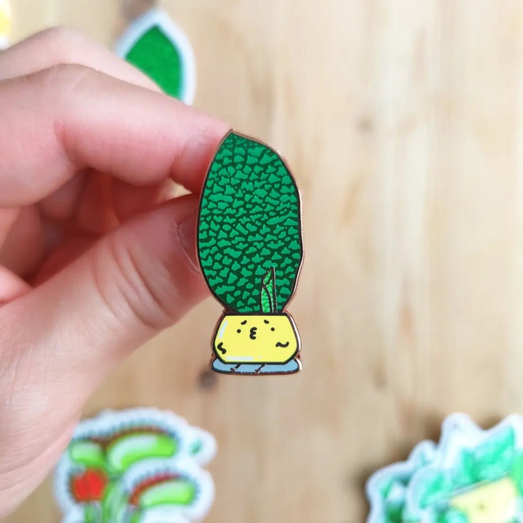 Whale Fin Plant Buddies Houseplant Enamel Pin
