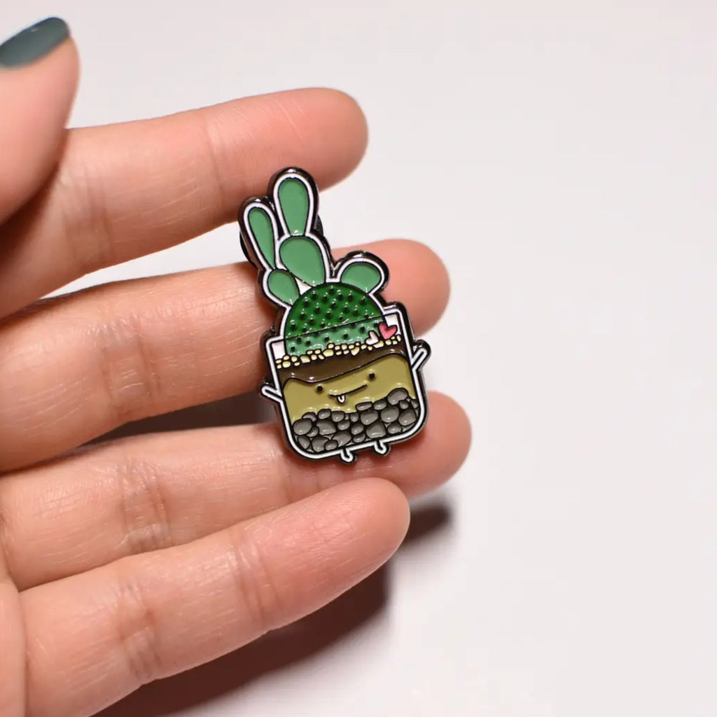 Terrarium Cacti Plant Buddies Houseplant Enamel Pin