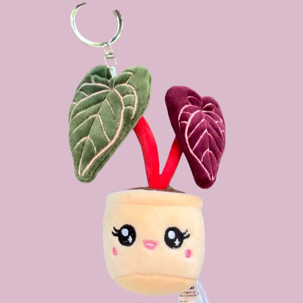 Kawaii Anthurium Red Crystallinum Plushie Keyring