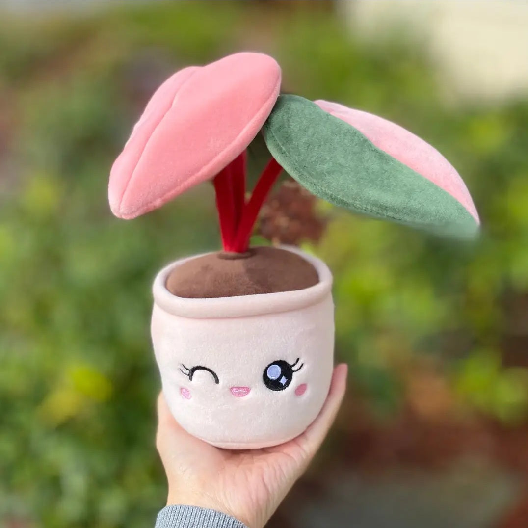 MEDIUM Kawaii Philodendron Pink Princess Plushie