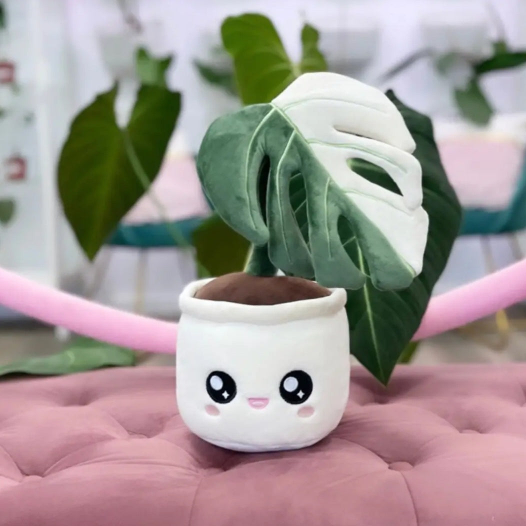 LARGE Kawaii Monstera Albo Variegated Plushie