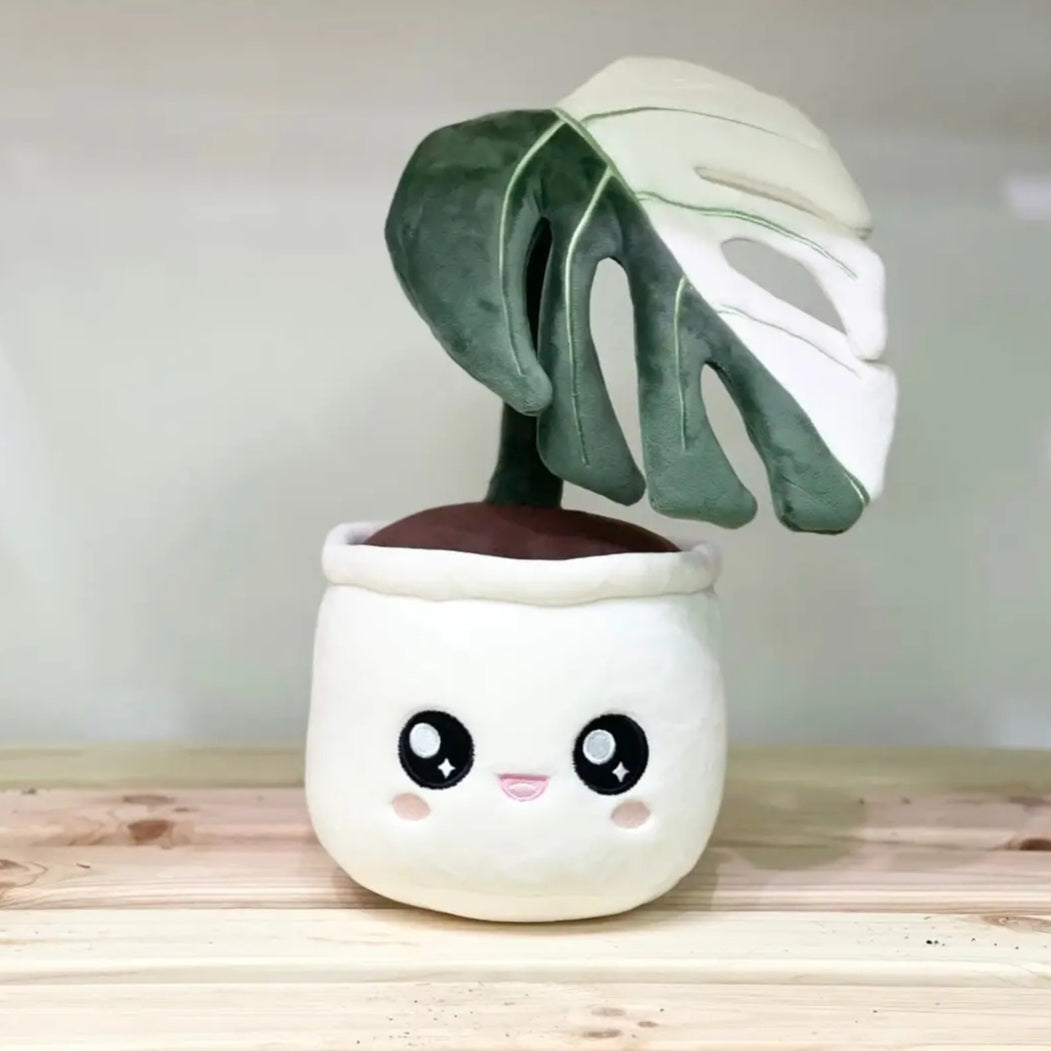 LARGE Kawaii Monstera Albo Variegated Plushie