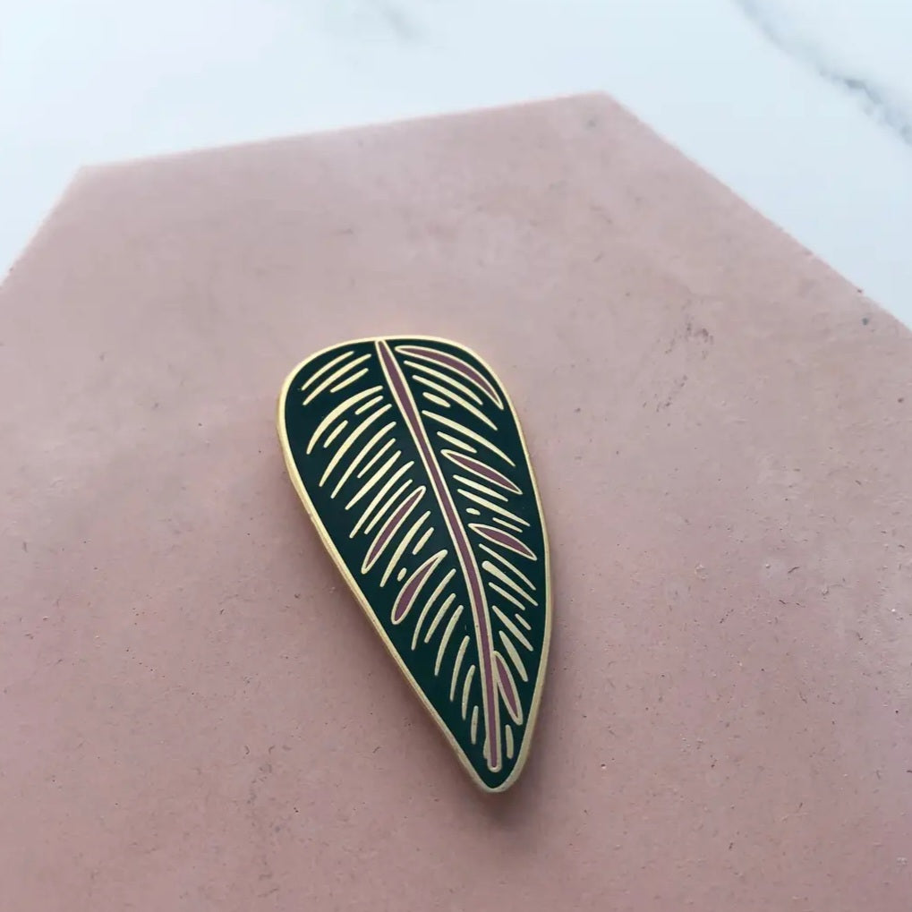Calathea Ornata Leaf Enamel Houseplant Pin
