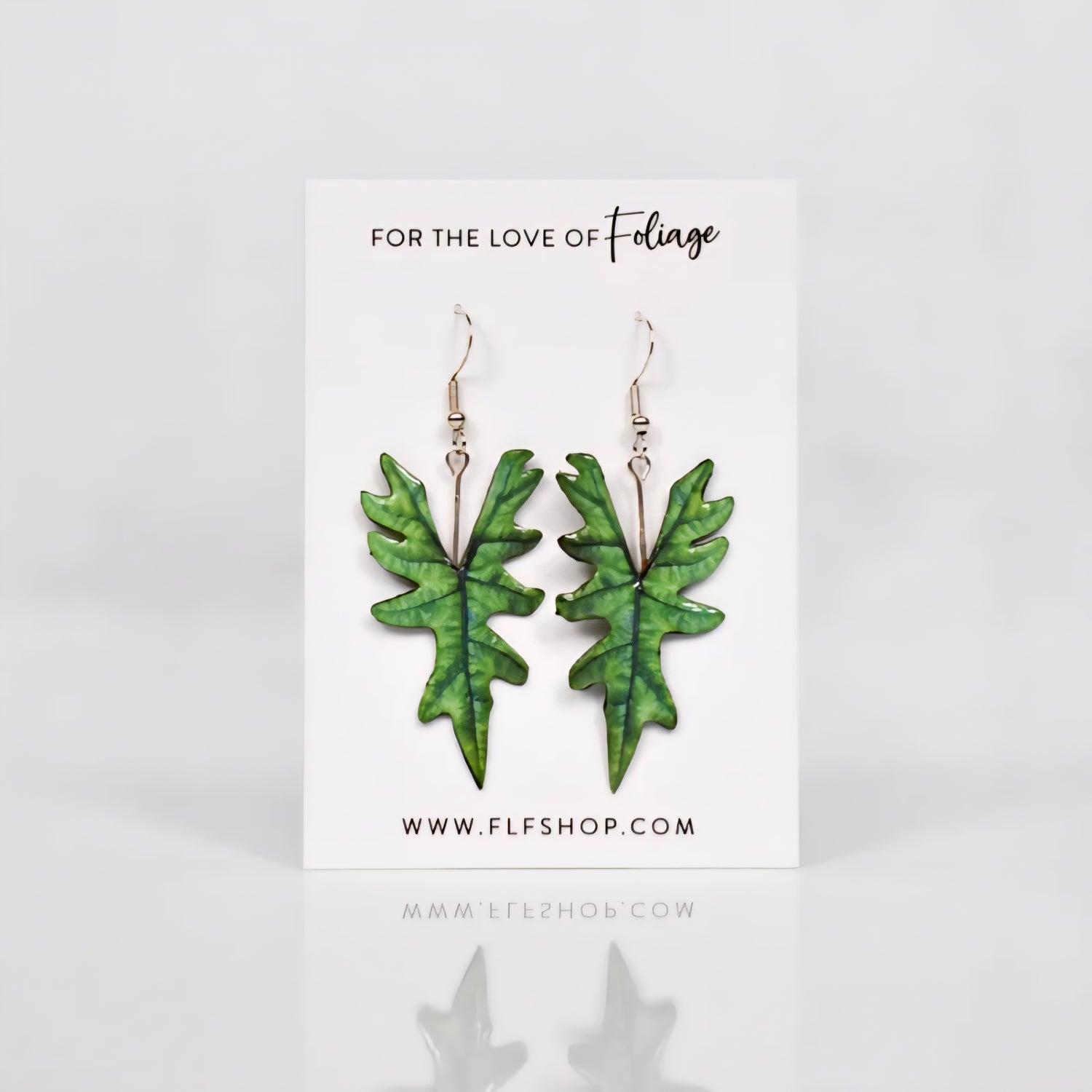 Alocasia Jackyln Houseplant Earrings with Stirling silver hooks
