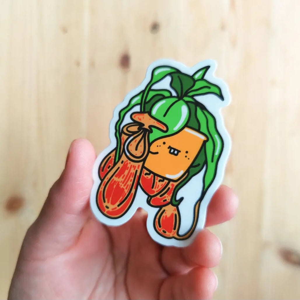 Pitcher Plant Vinyl Houseplant Sticker