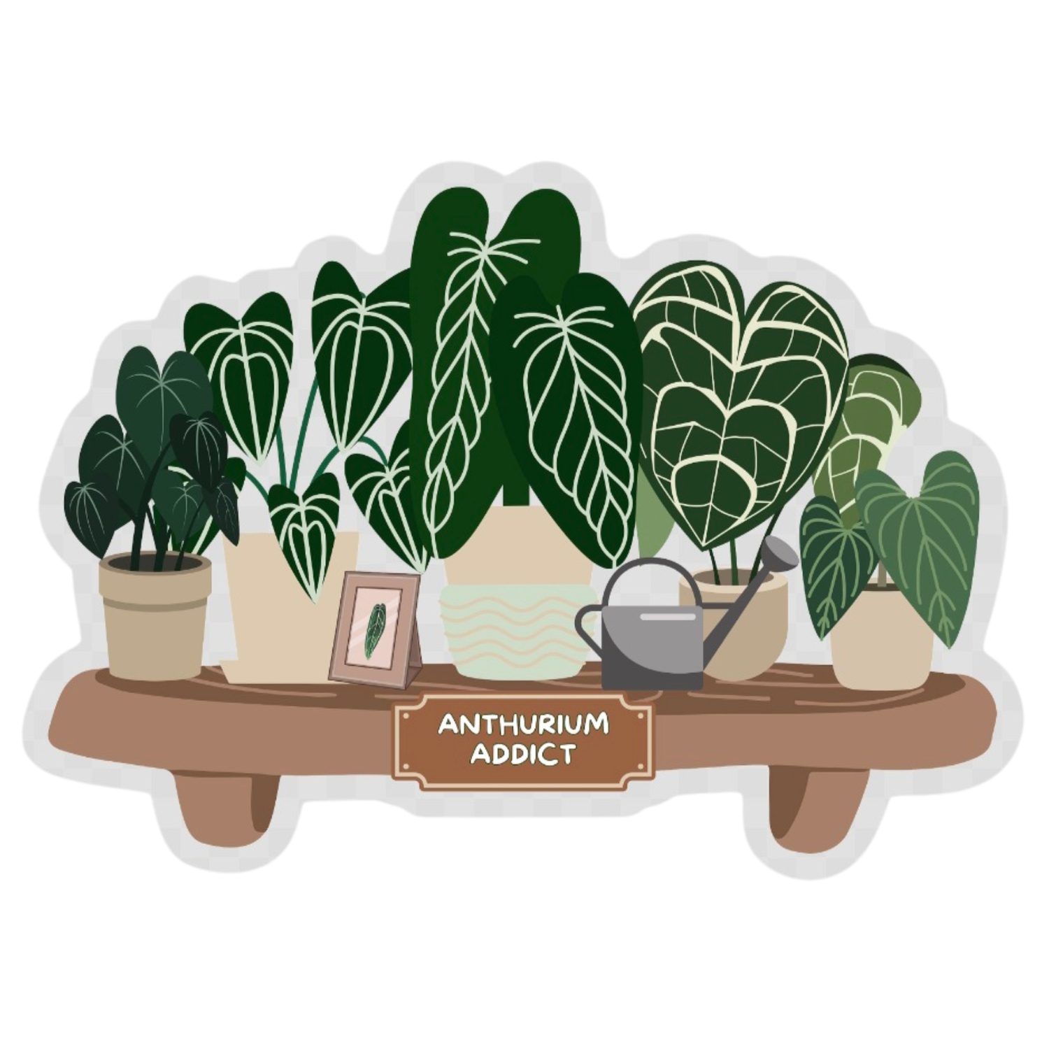 Anthurium Addict CLEAR Vinyl Houseplant Sticker