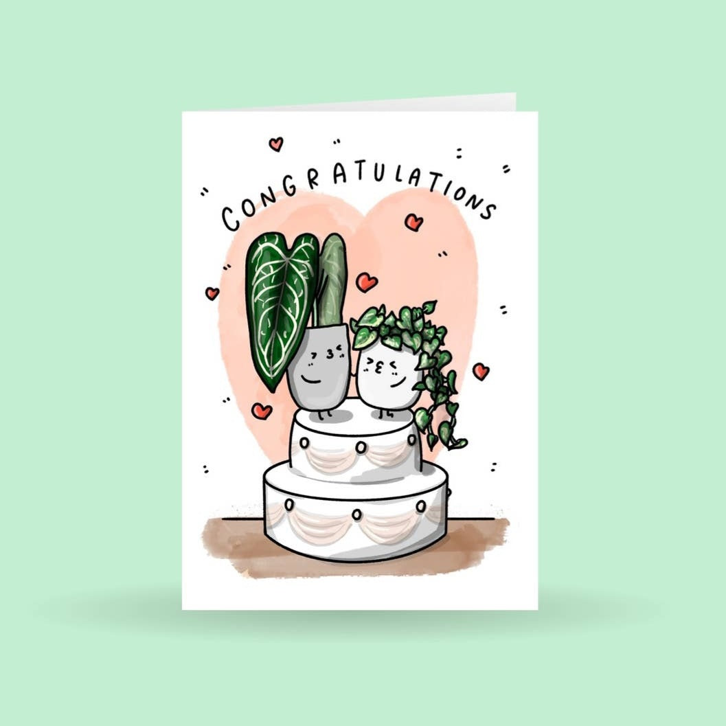 Congratulations, Wedding or Engagement HousePlant Greeting Card