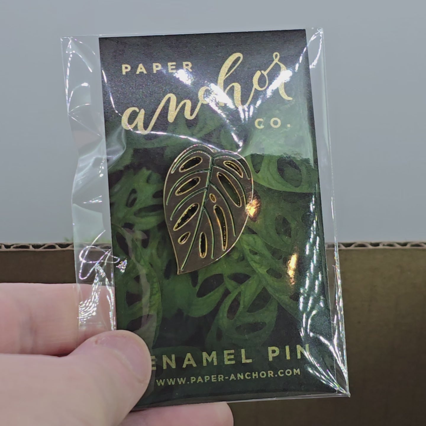 Monstera Adansonii Leaf 18k Gold Plated Lapel Enamel Pin