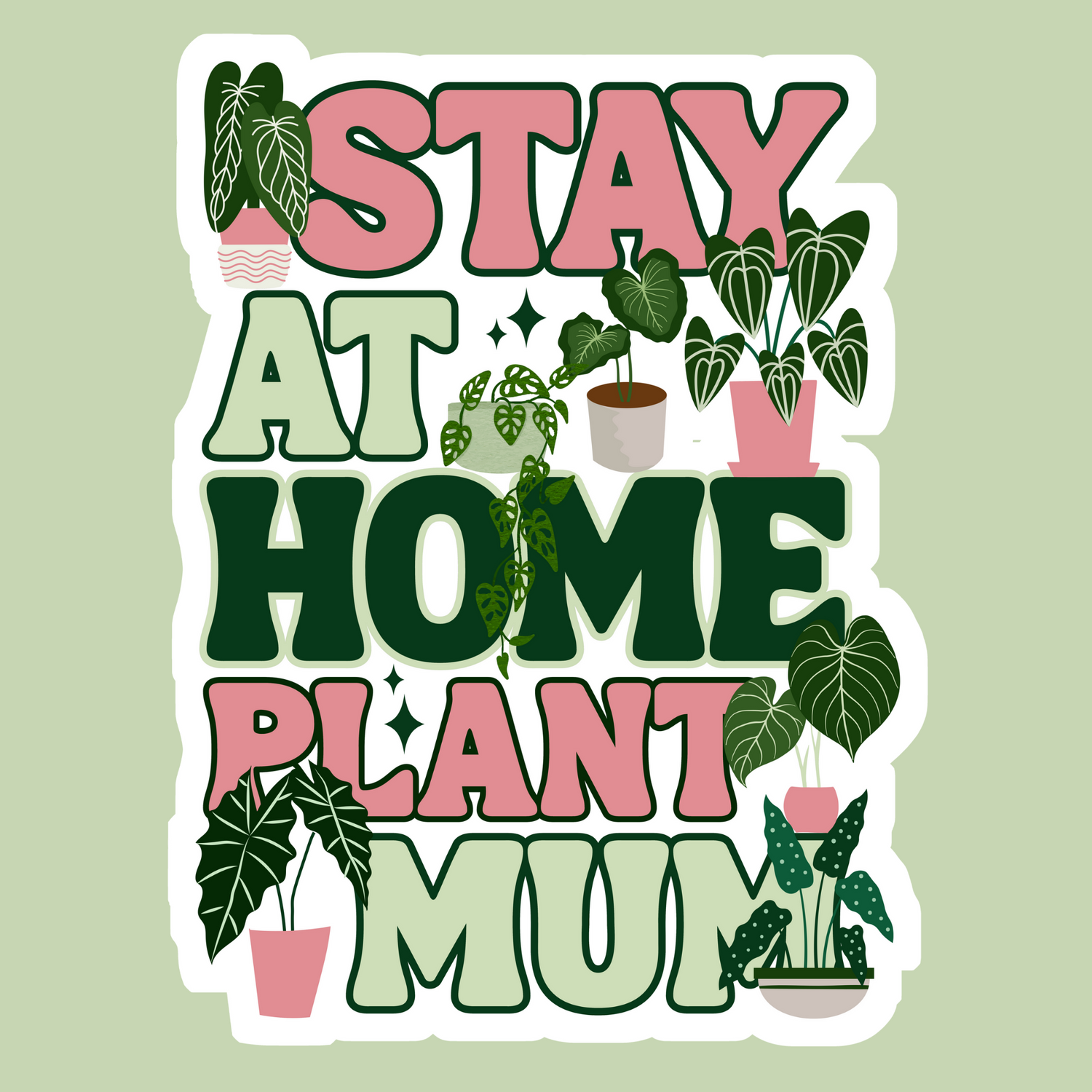 Stay At Home Plant Mum Houseplants Refrigerator Magnet