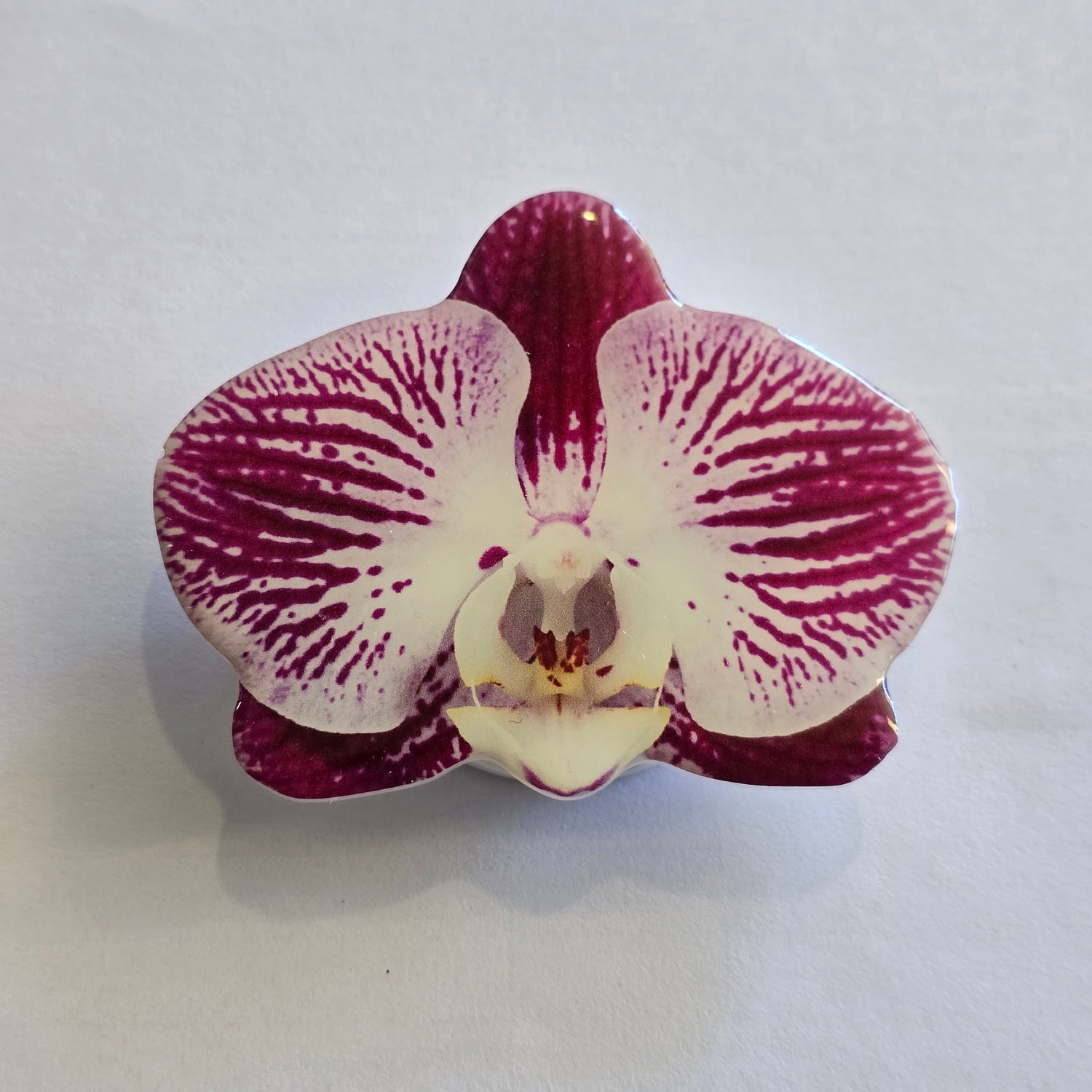 Purple & White Orchid Mobile Phone Grip