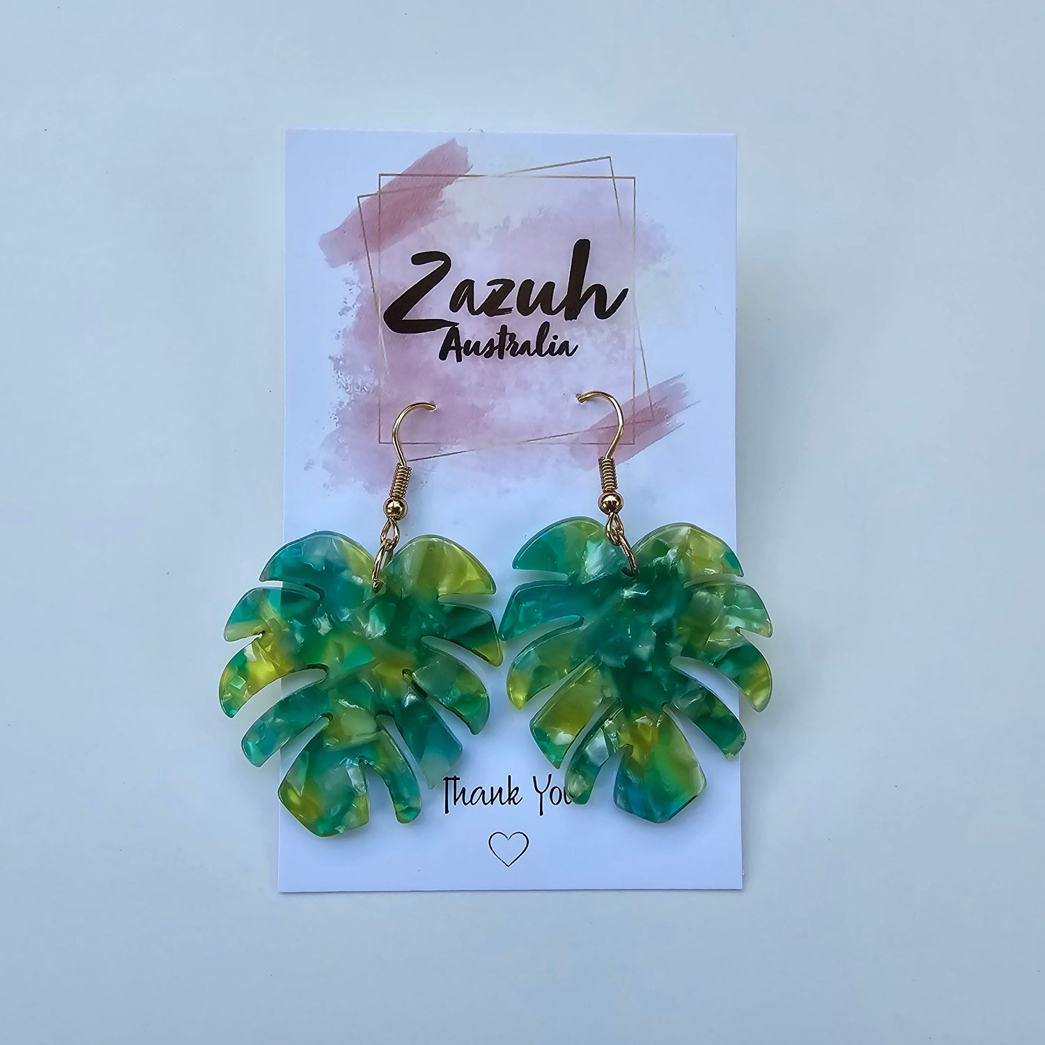 Monstera Leaf Acrylic Indoor Plant Earrings