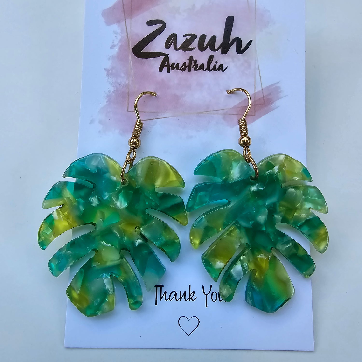 Monstera Leaf Acrylic Indoor Plant Earrings