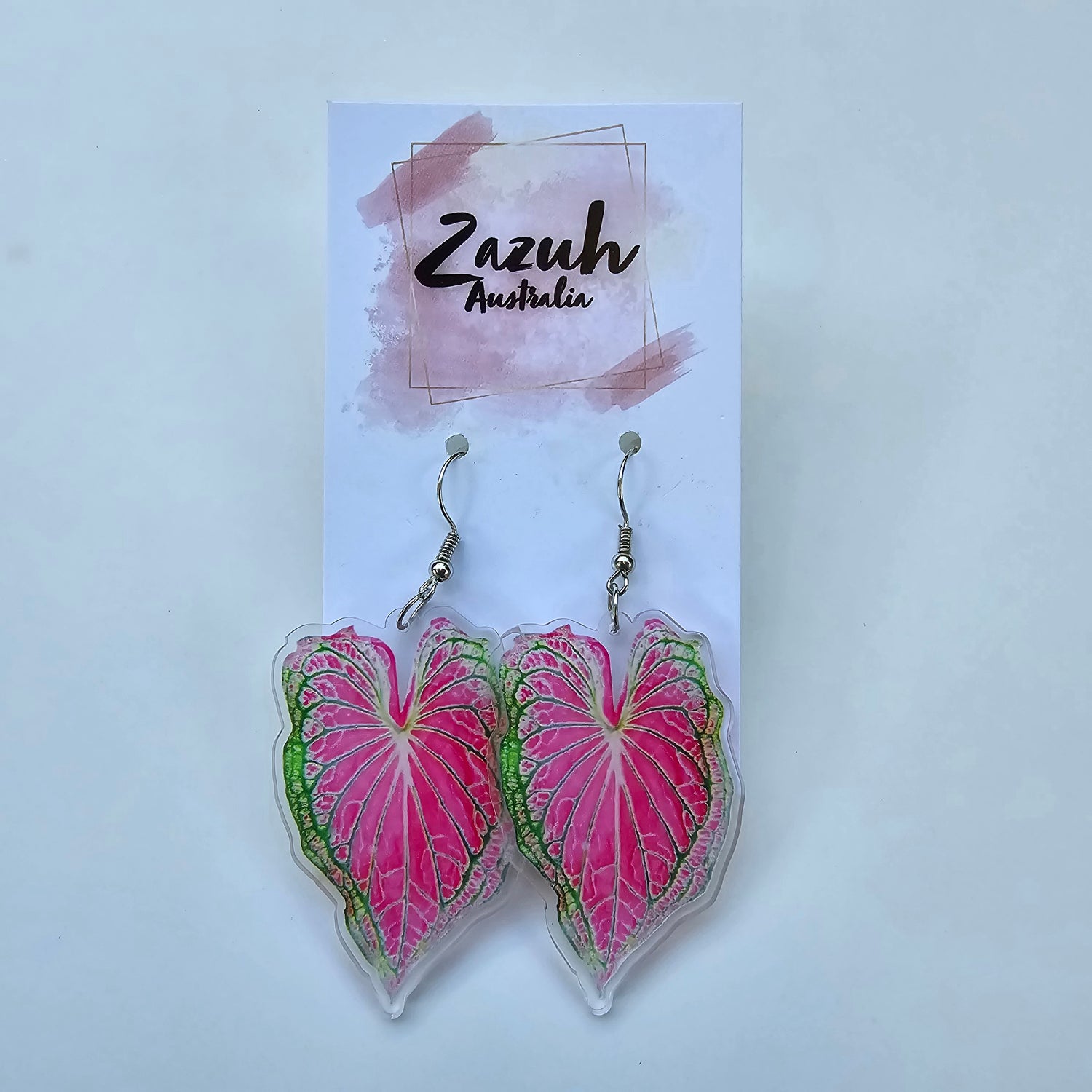 Caladium Acrylic Indoor Plant Earrings