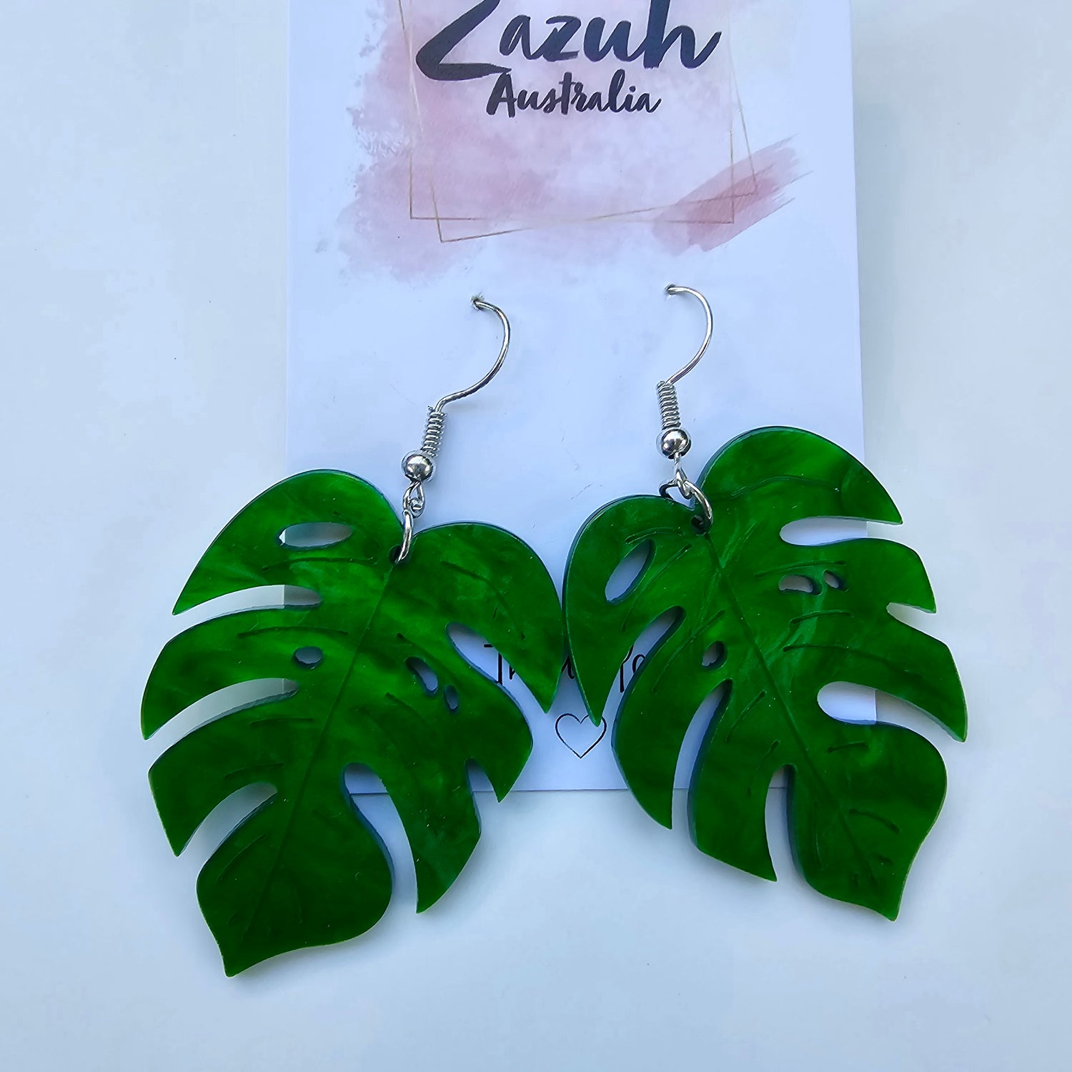 Monstera Leaf Acrylic Indoor Plant Earrings