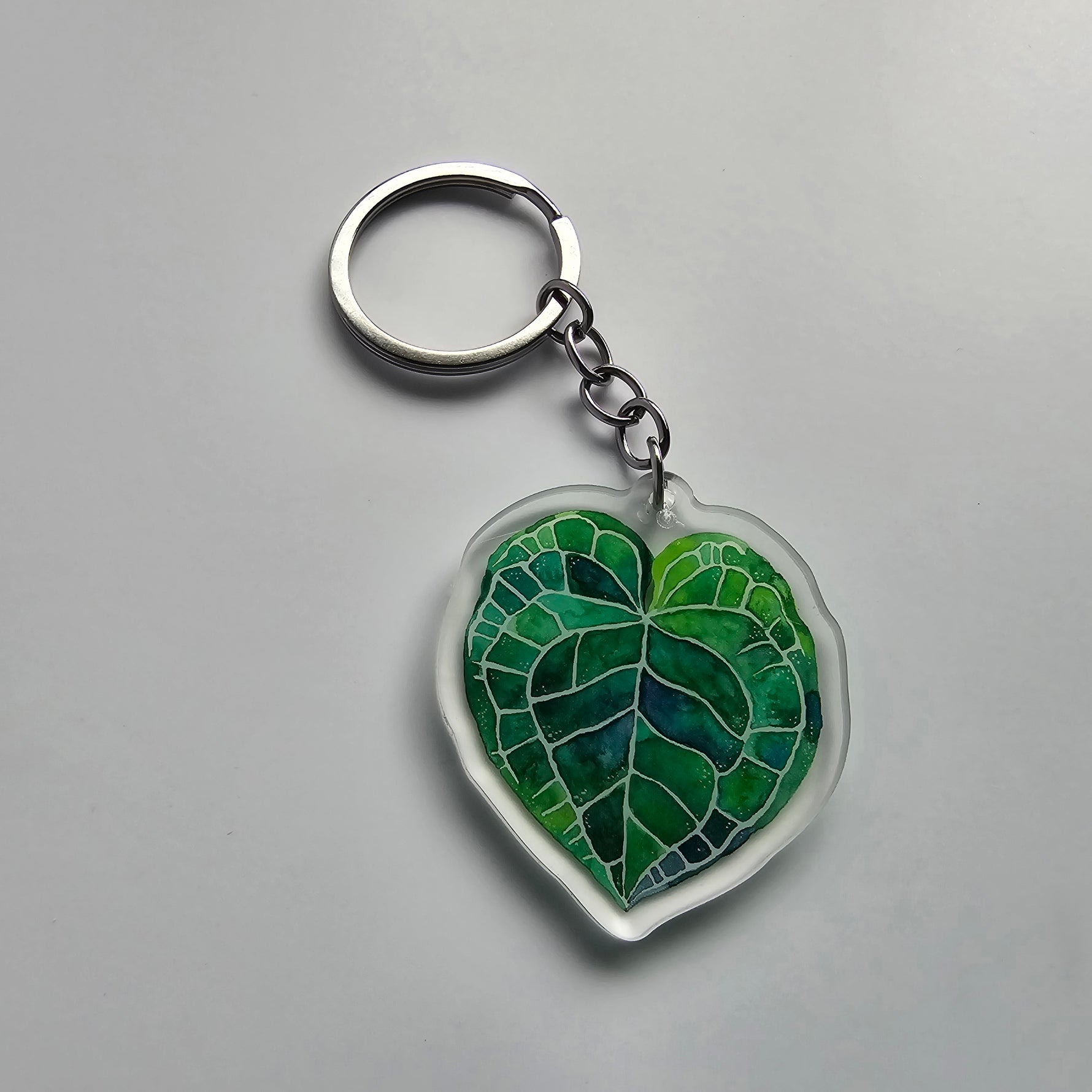 Acrylic Anthurium watercolour keyring