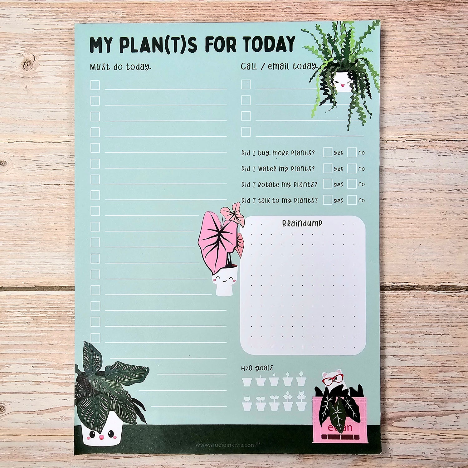 My Plan(t)s For Today Houseplants Notepad